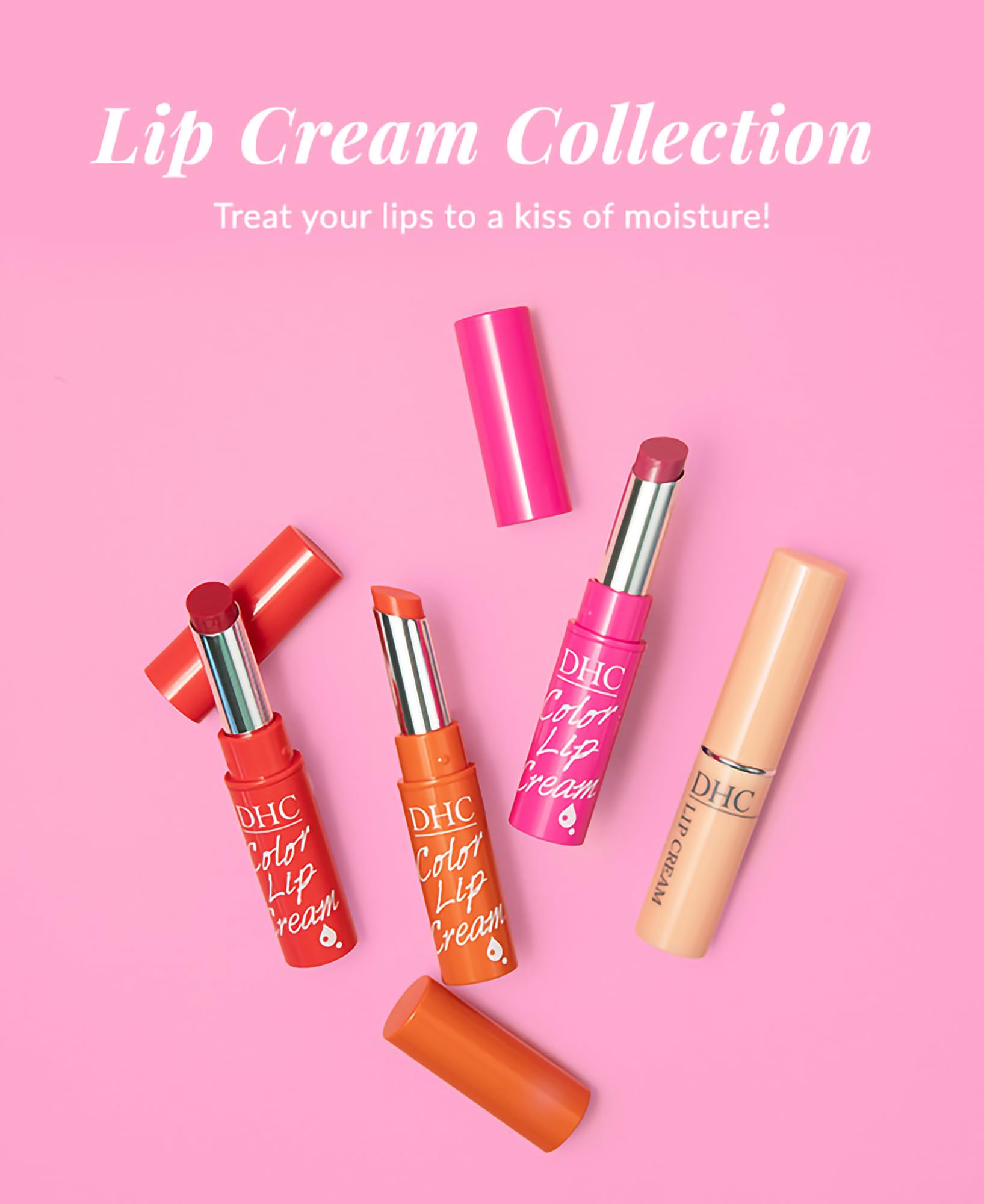 DHC Color Lip Cream 3 Pack – Hydrating Tint Lip Balm with Peptides