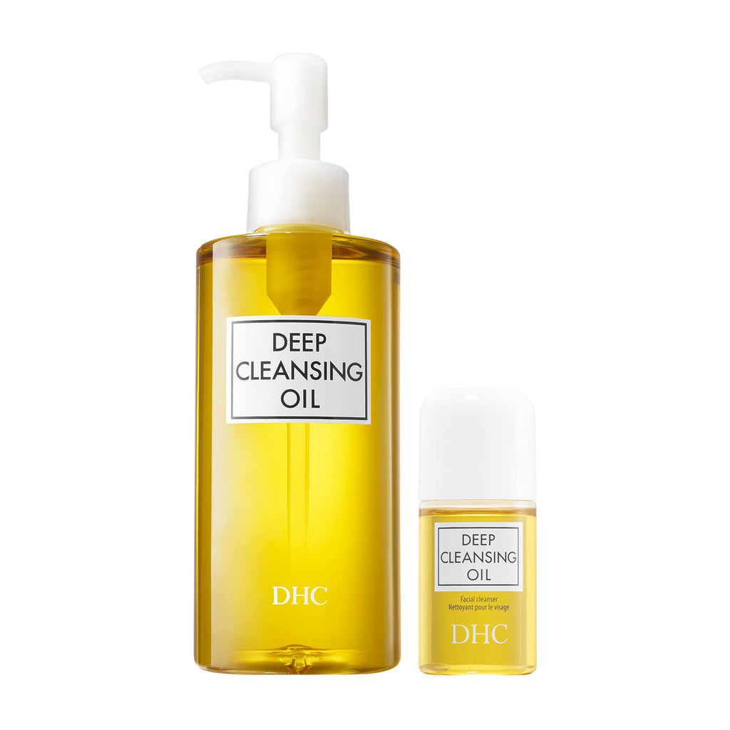 DHC Deep Cleansing Oil & Travel Size — Makeup Remover, Fragrance-Free, 6.7 oz + 1 oz