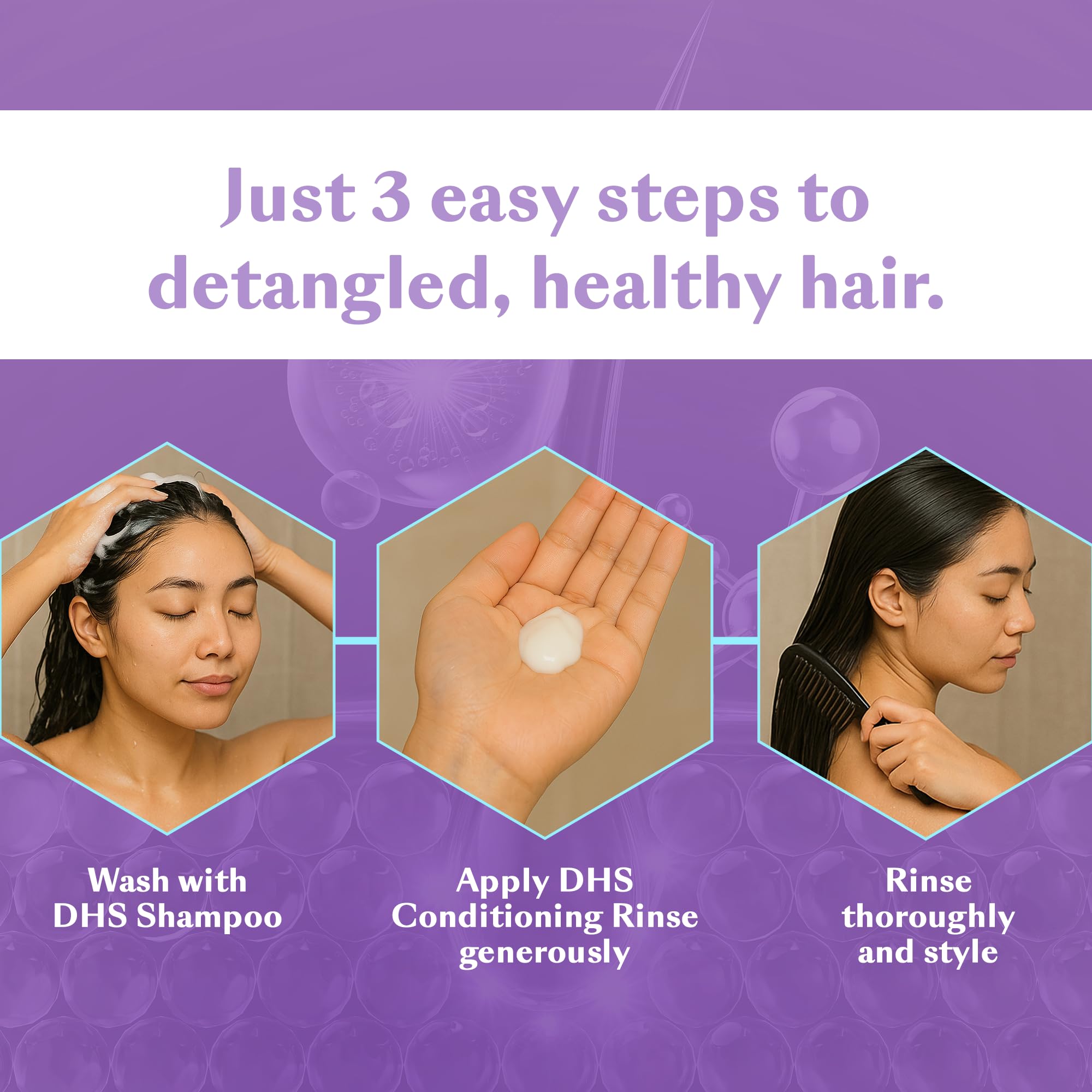 DHS Conditioning Rinse Moisturizing Conditioner – Hydrating Detangler for Dry, Damaged, or Oily Hair (2 x 8 oz)