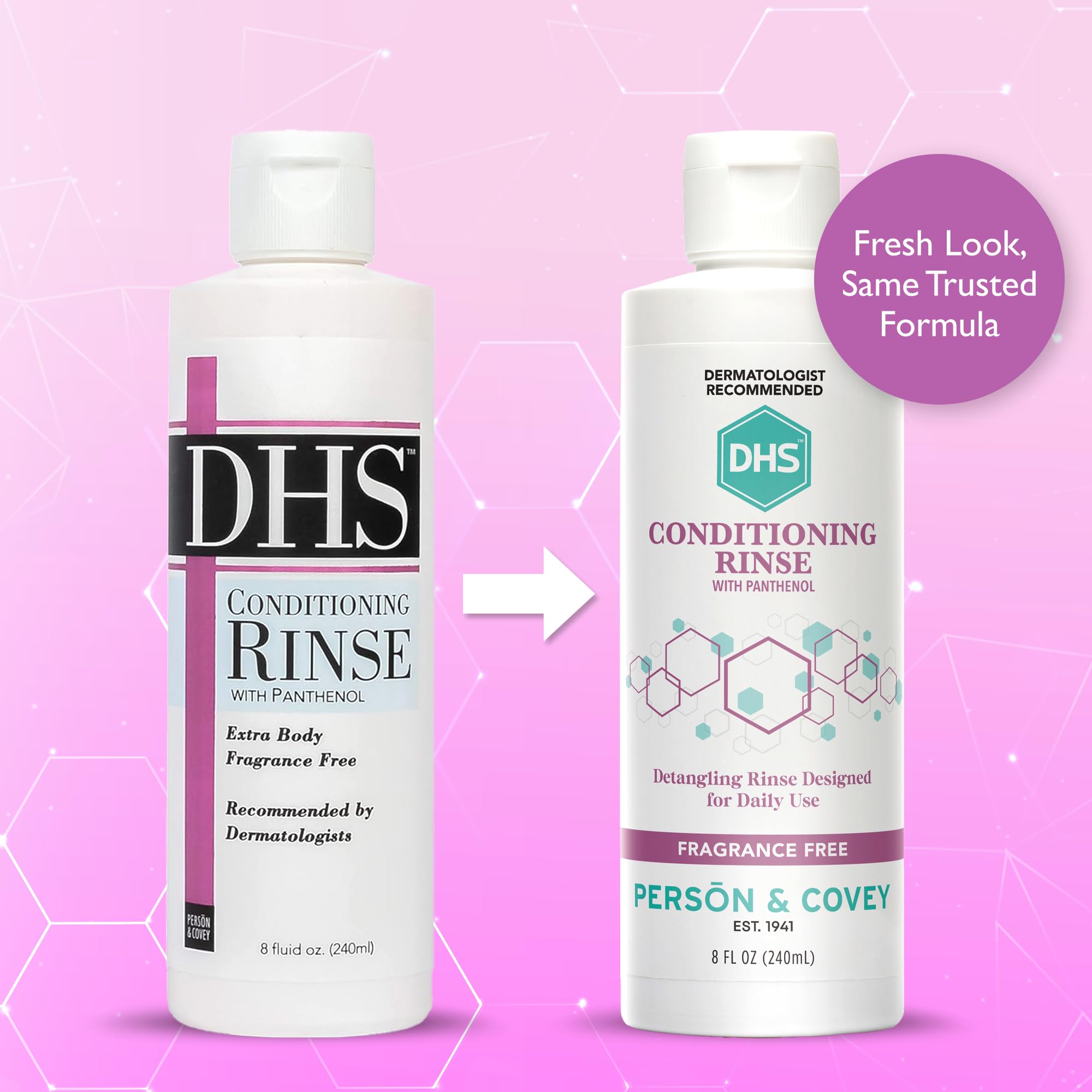 DHS Conditioning Rinse Moisturizing Conditioner – Hydrating Detangler for Dry, Damaged, or Oily Hair (2 x 8 oz)