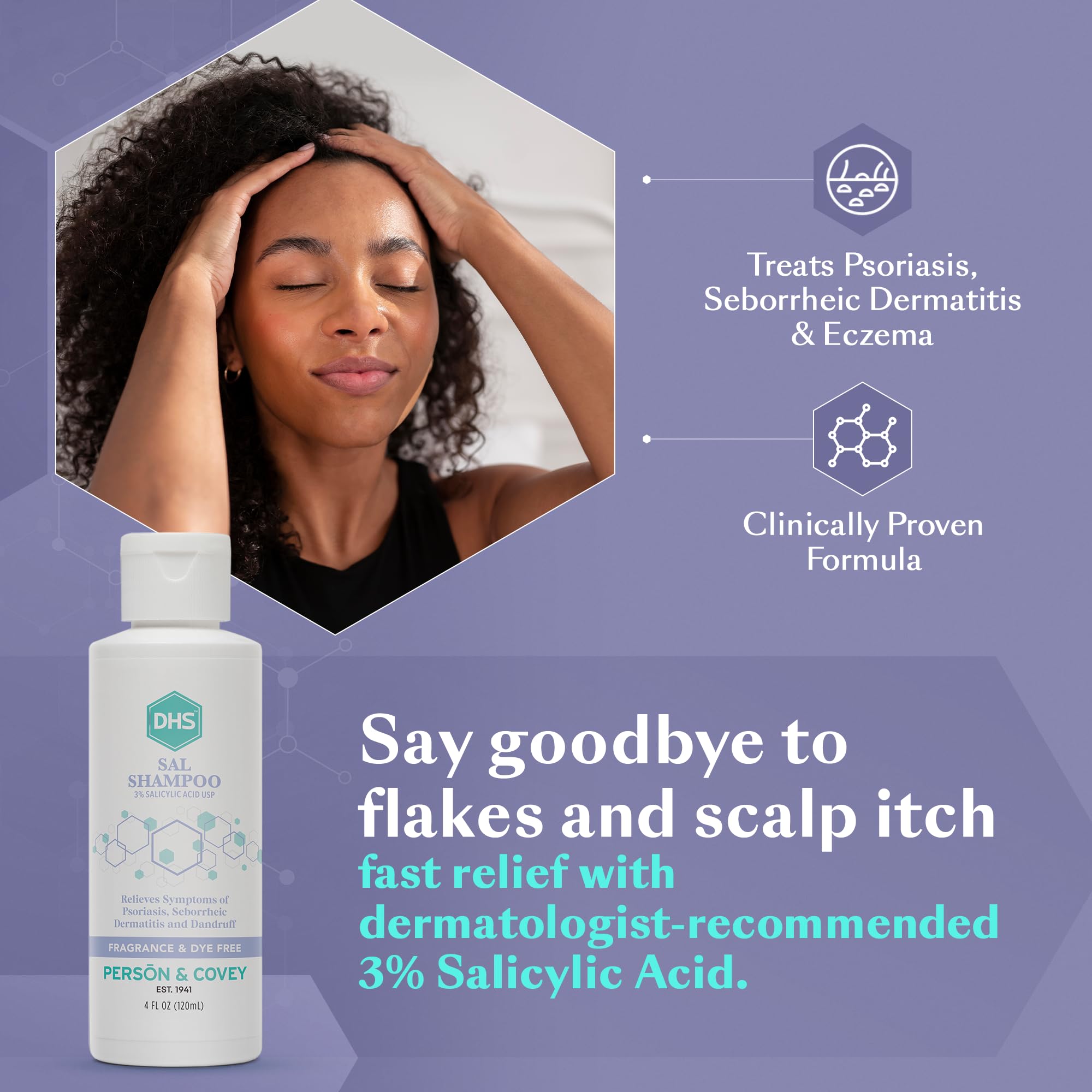 DHS SAL Shampoo – Maximum Strength Medicated Anti-Dandruff with Salicylic Acid (4oz)