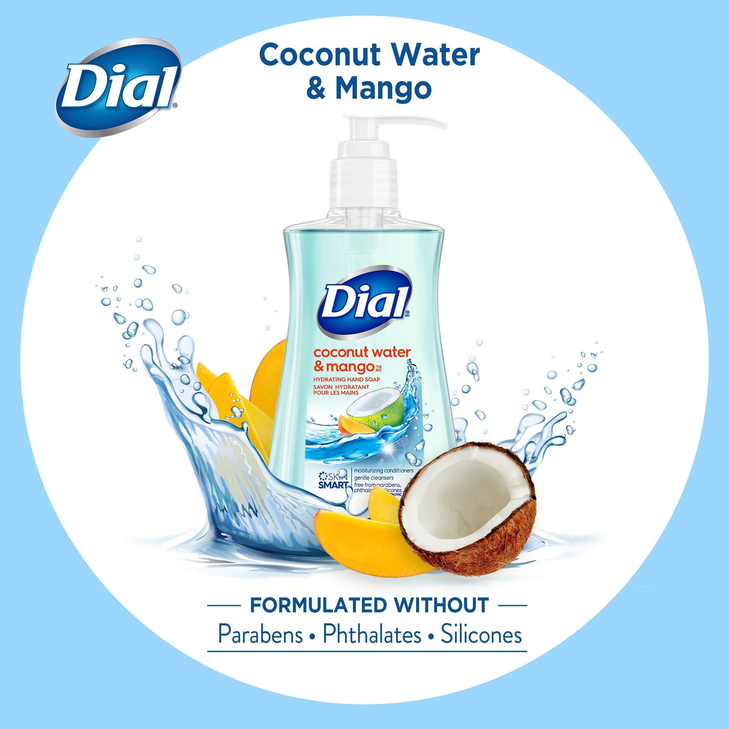 Dial Coconut Water Mango Hand Soap – 7.5oz (Pack of 12)