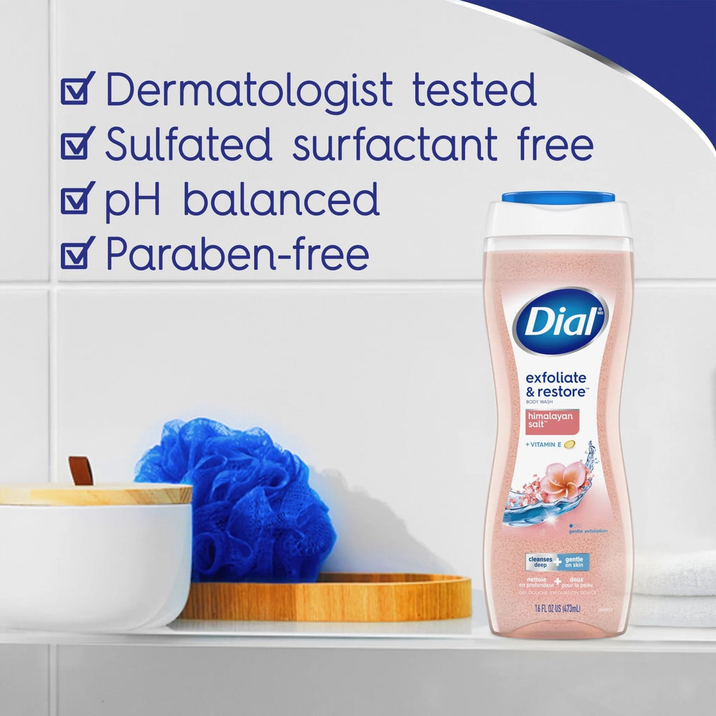 Dial Enriching Body Wash with Himalayan Salt – Hydrating 4-Pack (16 oz each)