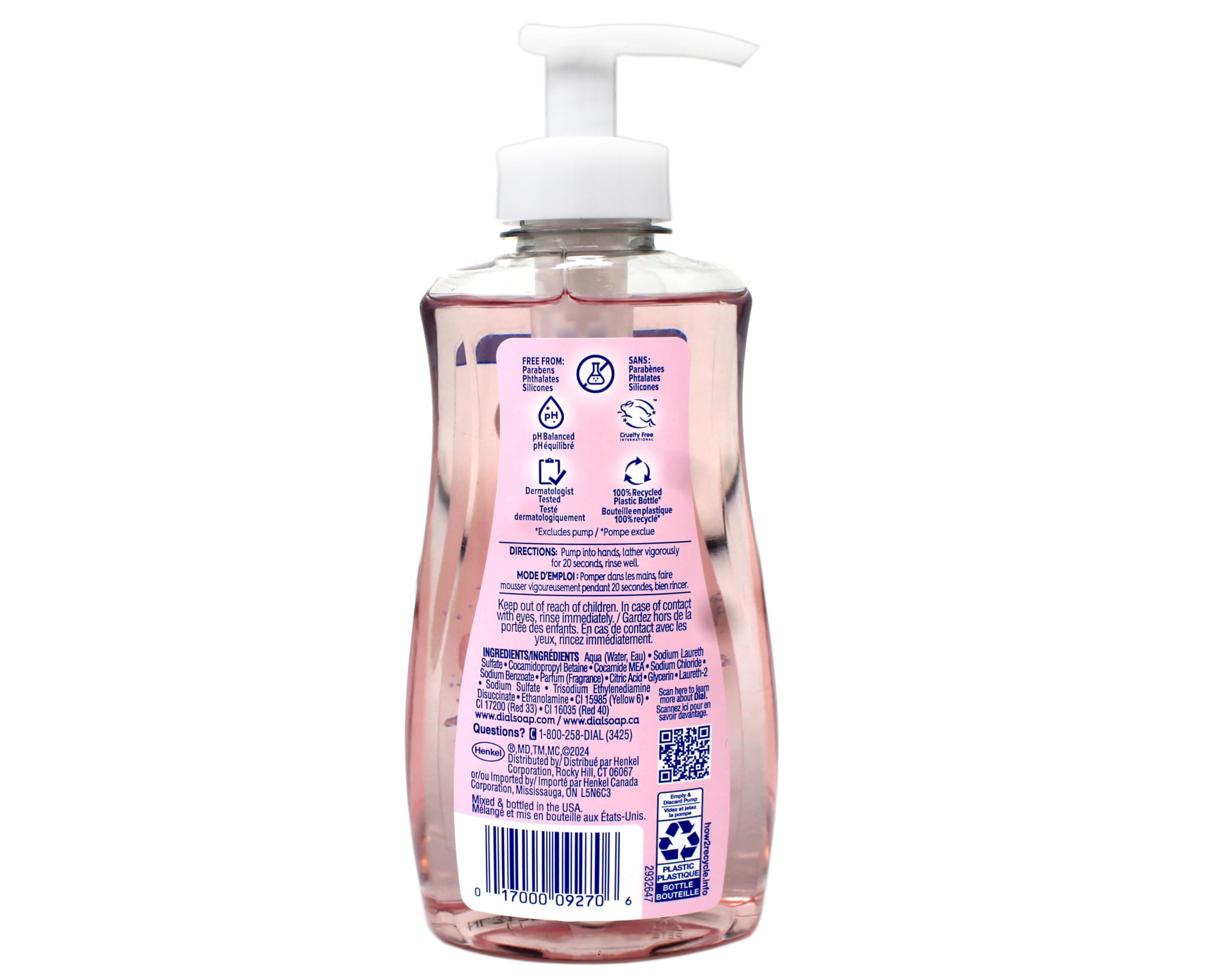 Dial Himalayan Pink Salt & Water Lily Hand Soap with Moisturizer – 7.5 oz, Pack of 6