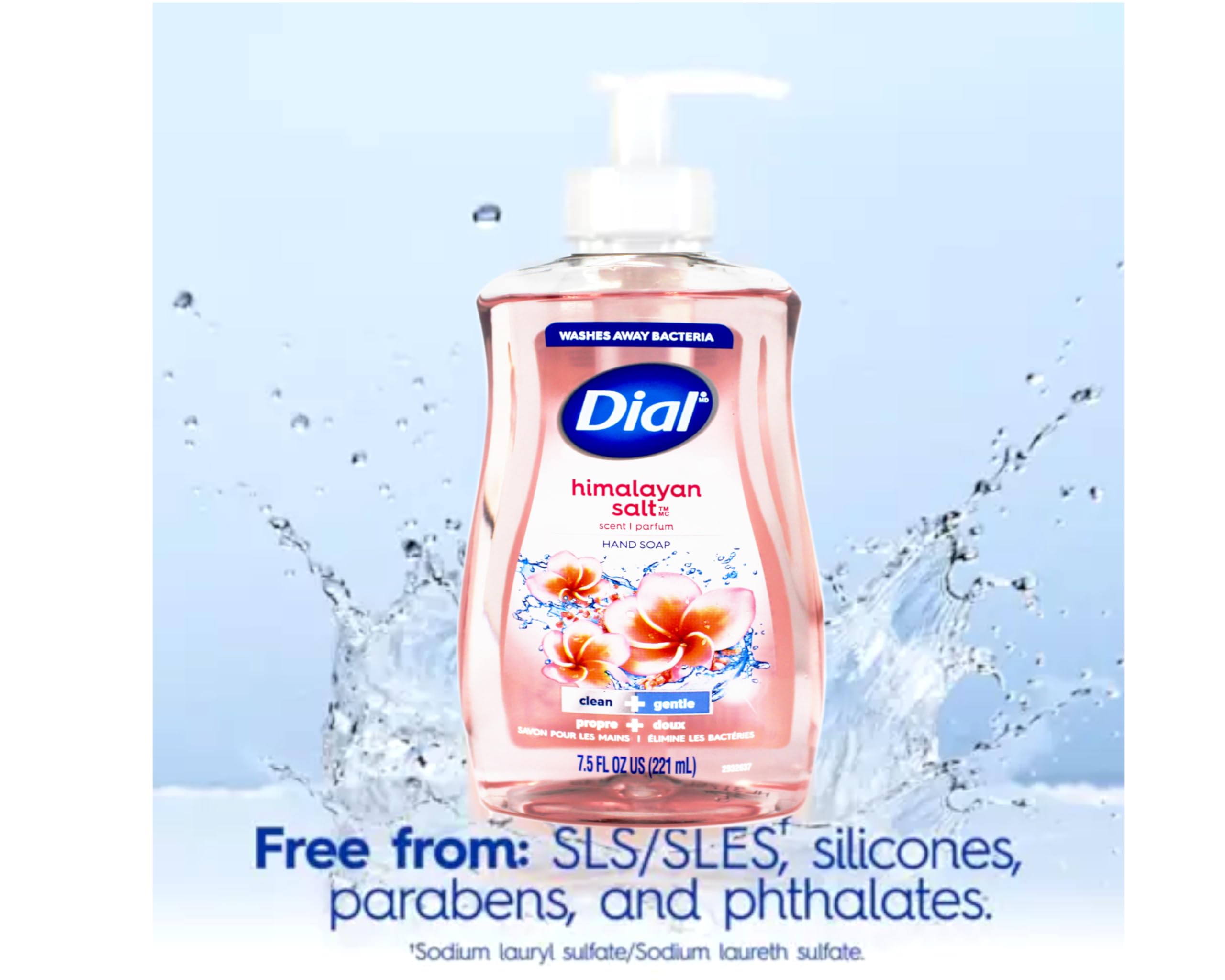 Dial Himalayan Pink Salt & Water Lily Hand Soap with Moisturizer – 7.5 oz, Pack of 6