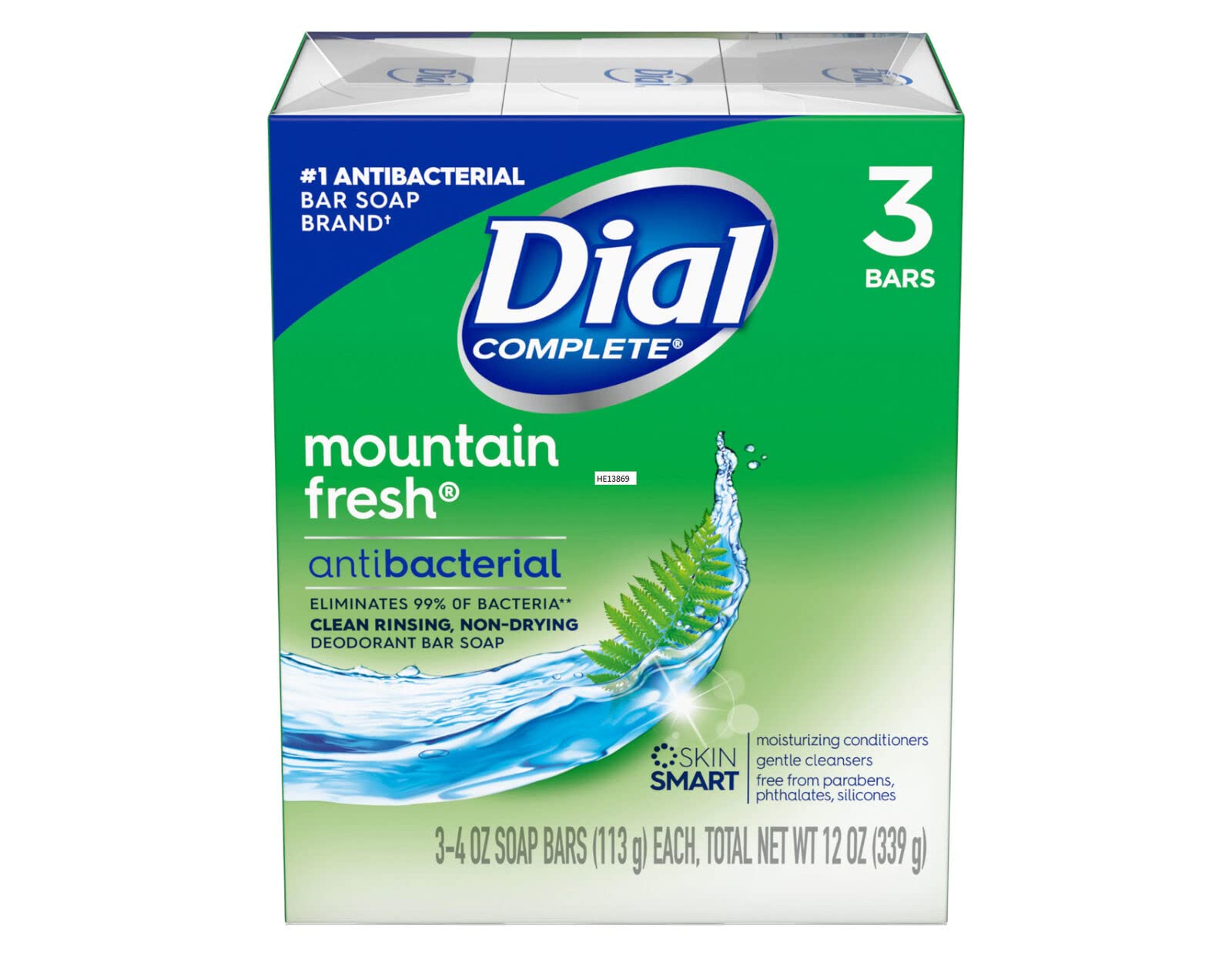 Dial Mountain Fresh Antibacterial Deodorant Bar Soap — Pack of 5, 3.4 oz Each