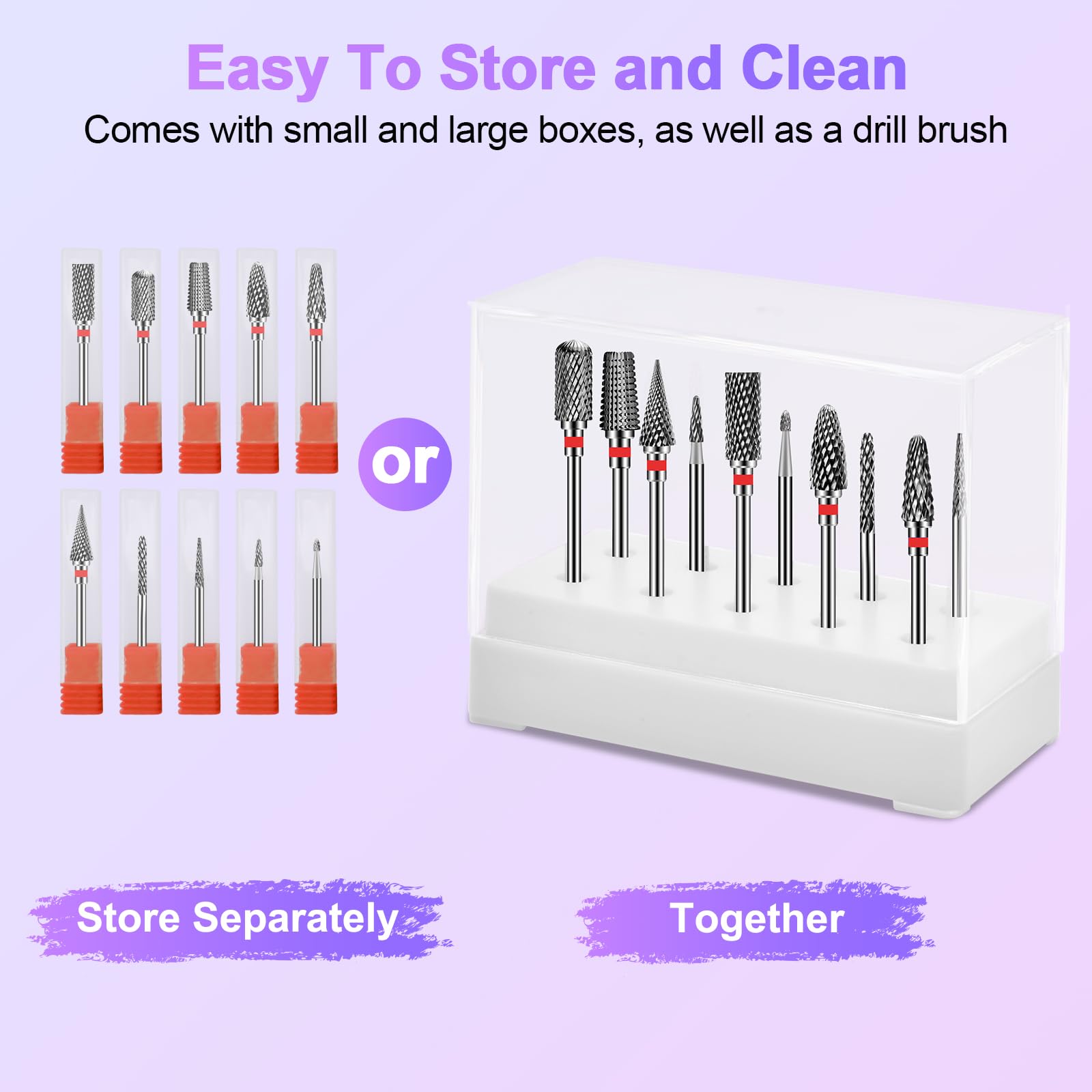 Diesisa 10-Piece Tungsten Carbide Nail Drill Bits Set – 3/32 Inch Shank for Acrylic and Natural Nails