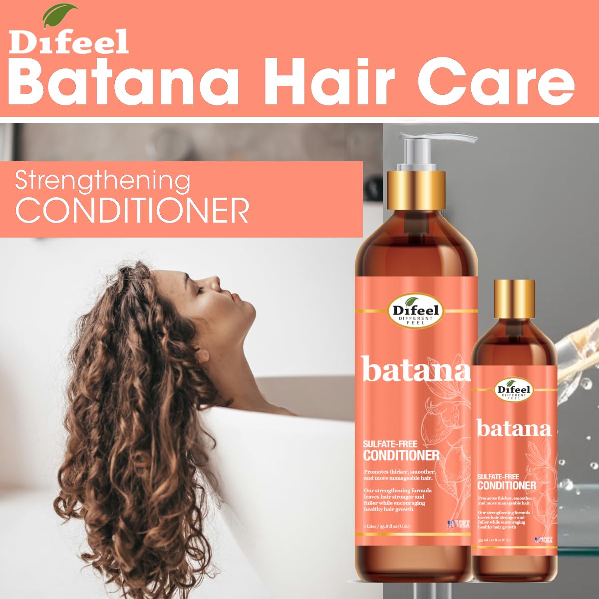 Difeel Batana Conditioner 33.8 oz – Sulfate Free Hydrating Hair Conditioner