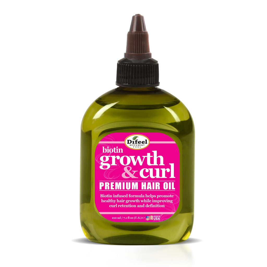 Difeel Biotin Growth & Curl Premium Hair Oil – 7.1 oz Deluxe 2-Pack Gift Set