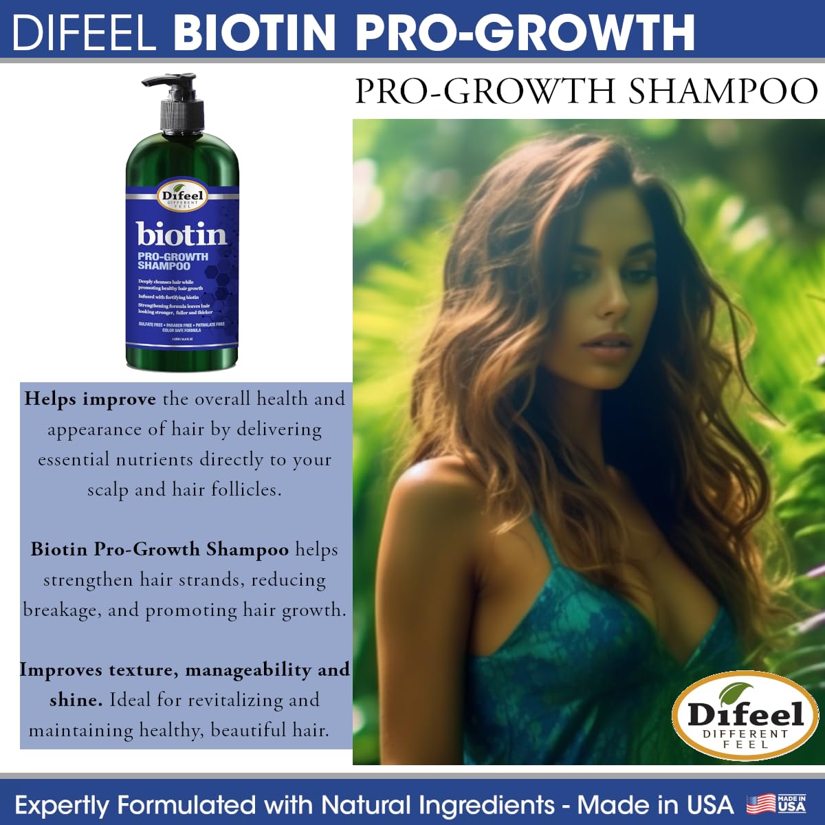 Difeel Biotin Pro-Growth 4-Step Regimen for Hair Growth – 4-Piece Set