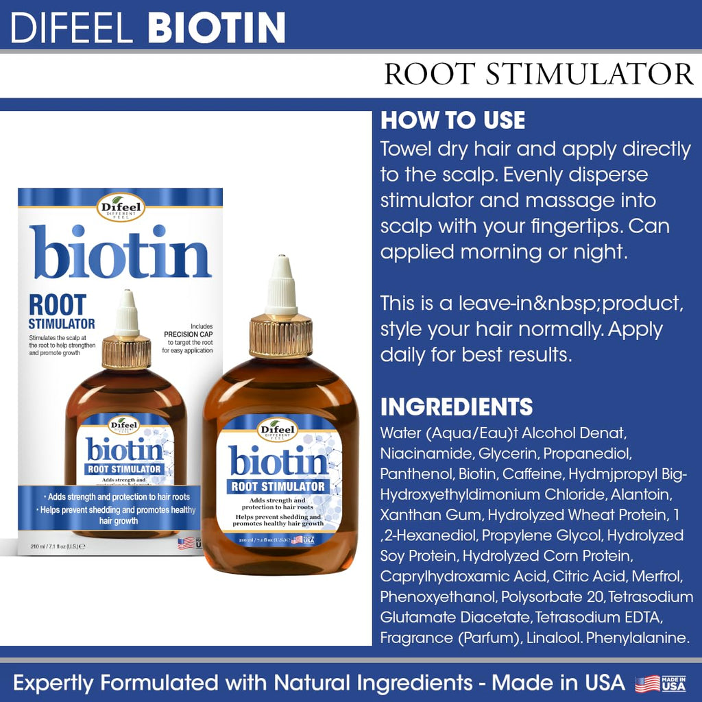 Difeel Biotin Root Stimulator – 7.1 Ounce Leave-In Root Treatment for Strength & Growth | Difeel