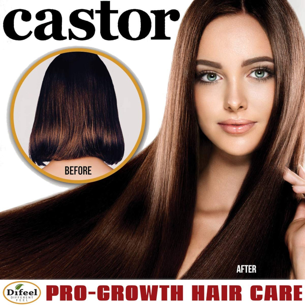 Difeel Castor Pro-Growth Shampoo 33.8 oz | Castor Oil Hair Growth Formula, Sulfate Free