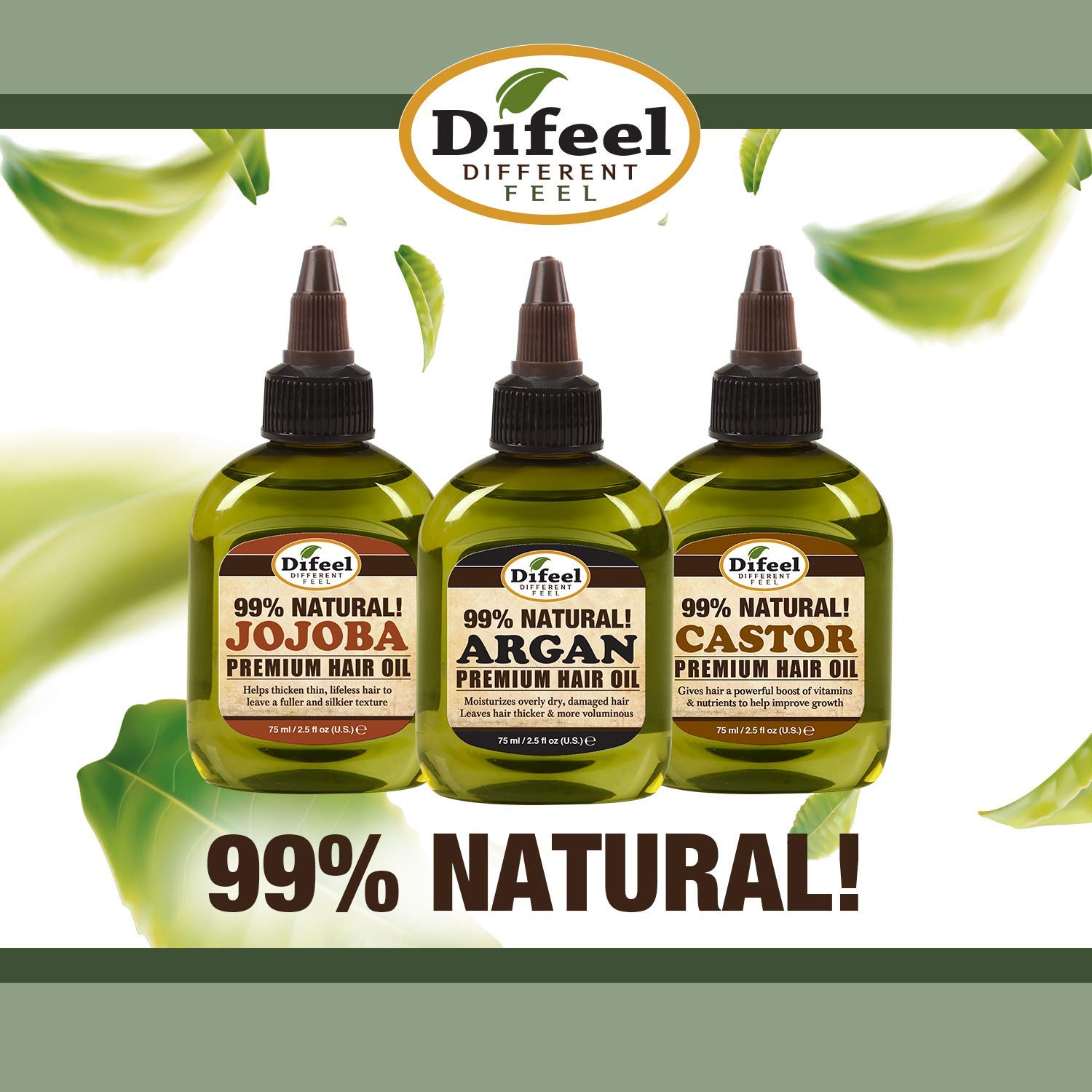 Difeel Castor Pro-Growth Shampoo 33.8 oz | Castor Oil Hair Growth Formula, Sulfate Free