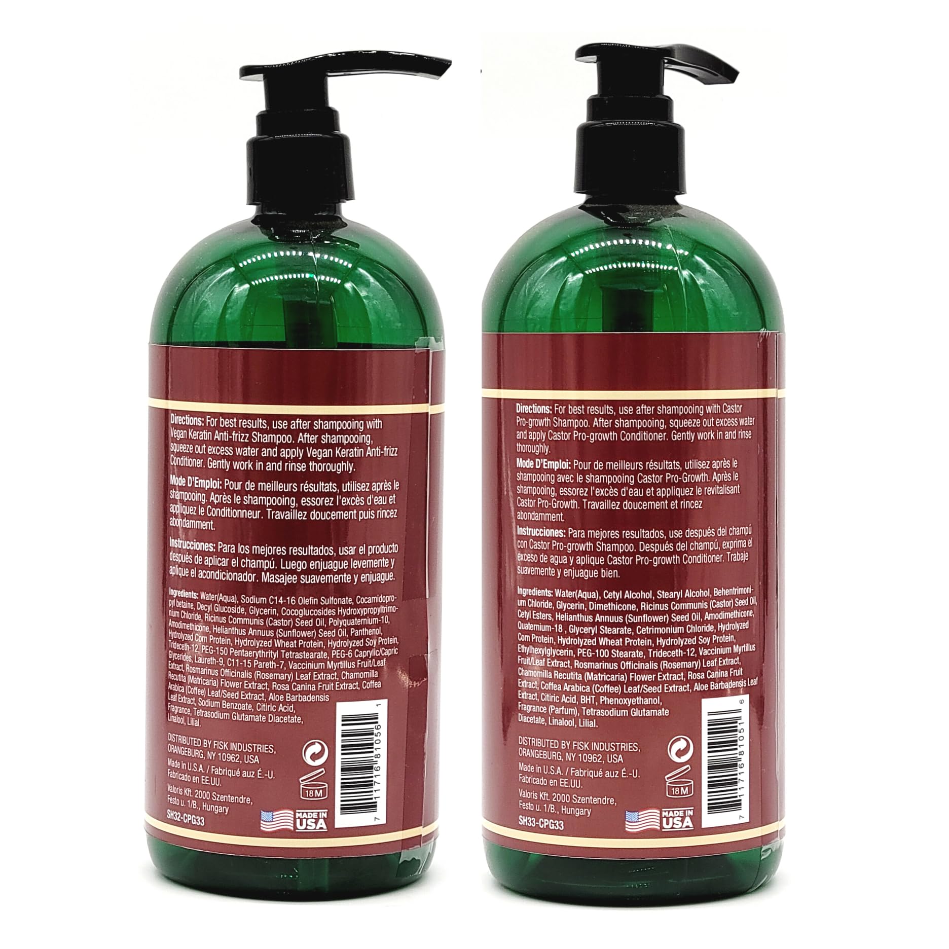 Difeel Castor Pro-Growth Shampoo & Conditioner Gift Box – 33.8 oz Each