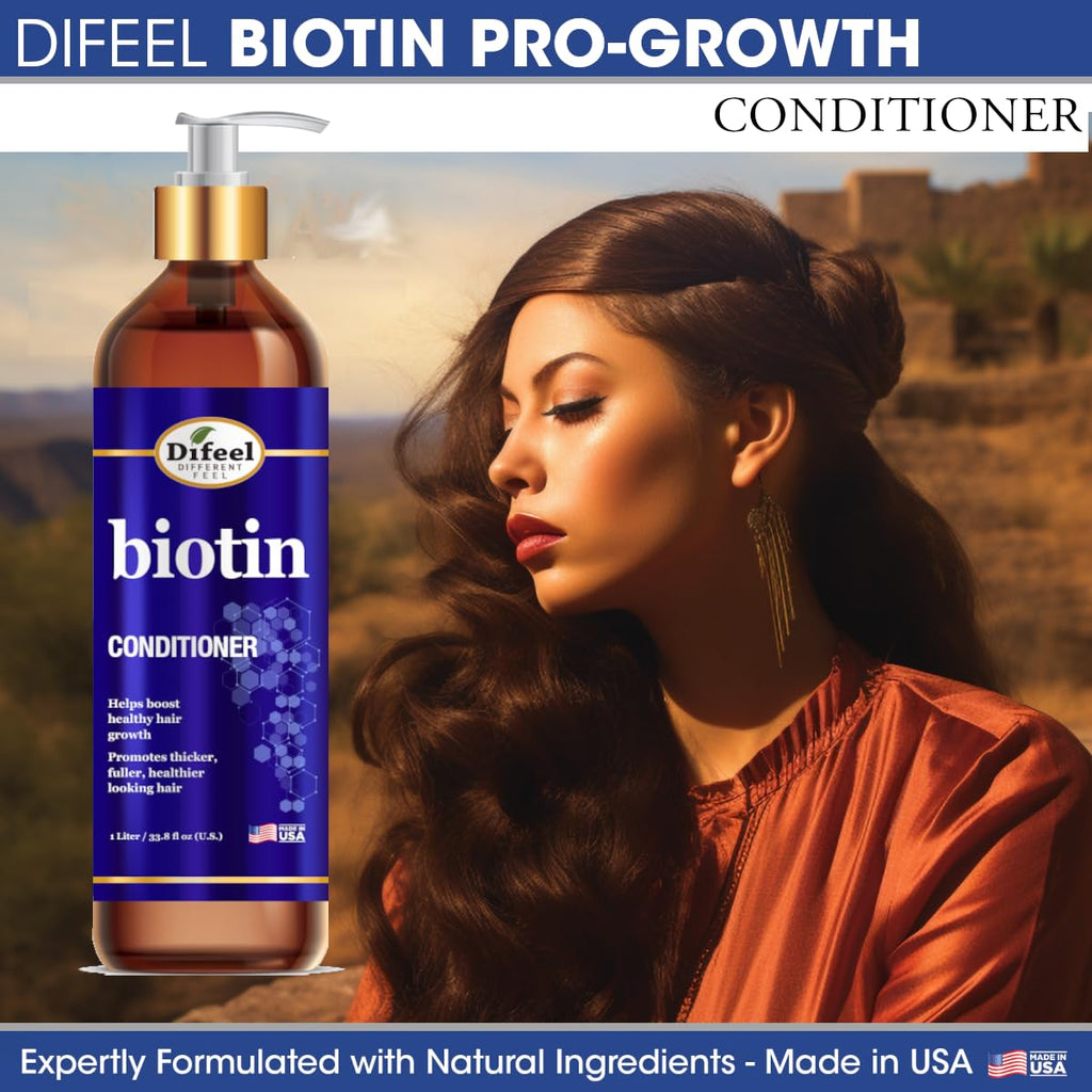 Difeel Elevated Biotin Conditioner for Hair Growth - 33.8 oz | Paraben Free & Color Safe