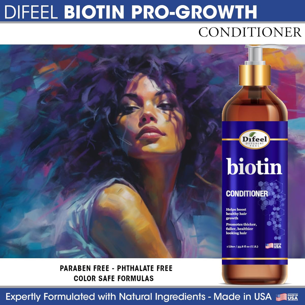 Difeel Elevated Biotin Conditioner for Hair Growth - 33.8 oz | Paraben Free & Color Safe
