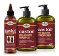 Difeel Pro-Growth Hair Care Set with Castor Oil – 3-Piece Shampoo, Conditioner & Hair Oil (Made in USA)