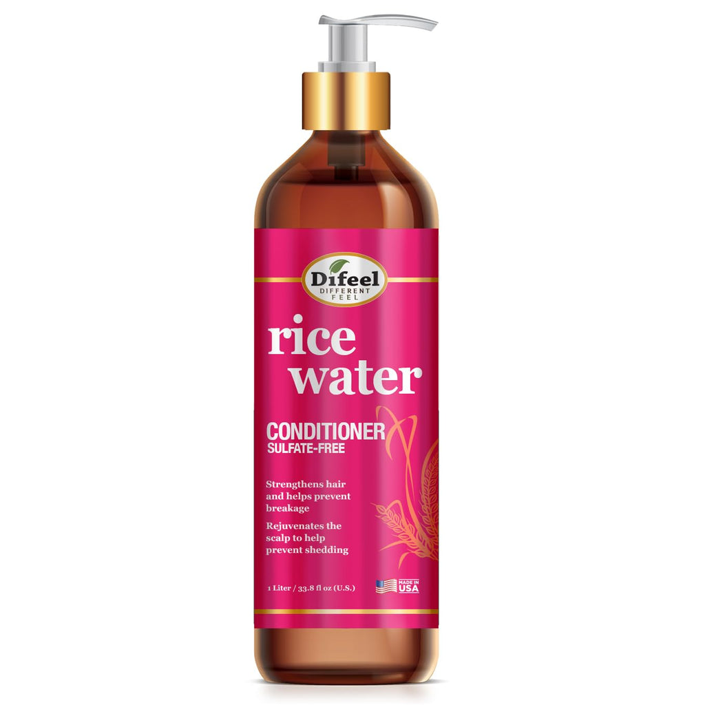 Difeel Rice Water Conditioner 33.8 oz – Strengthening, Sulfate-Free Hair Care