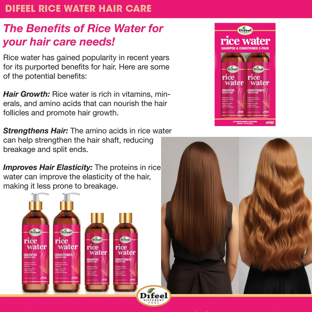 Difeel Rice Water Hair Oil 7.1 oz – Strengthening Moisturizer for Hair
