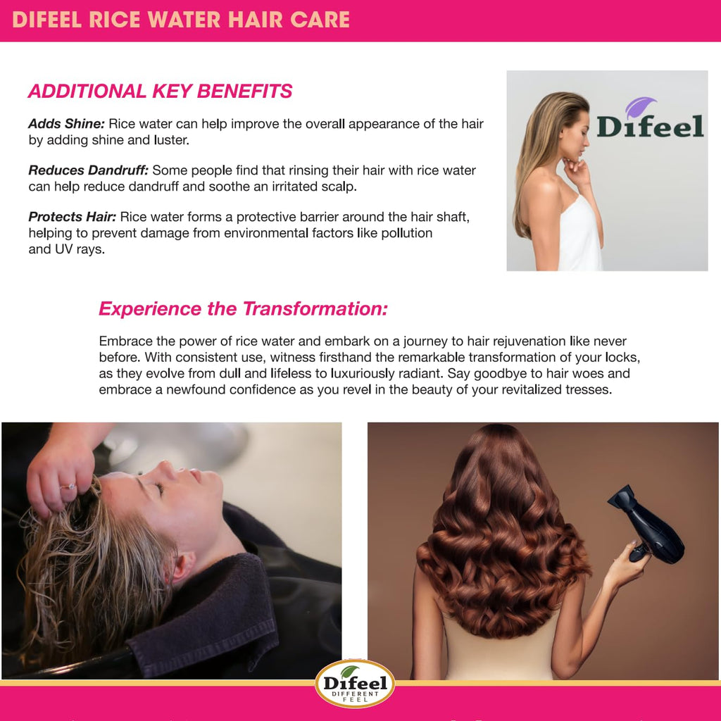 Difeel Rice Water Hair Oil 8 oz – Strengthening Moisturizer for Hair