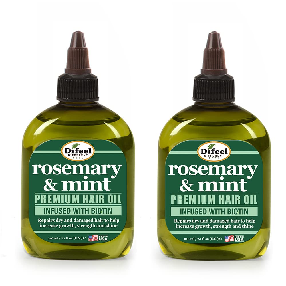 Difeel Rosemary & Mint Premium Hair Oil with Biotin – 7.1 oz (Pack of 2) – Made in USA