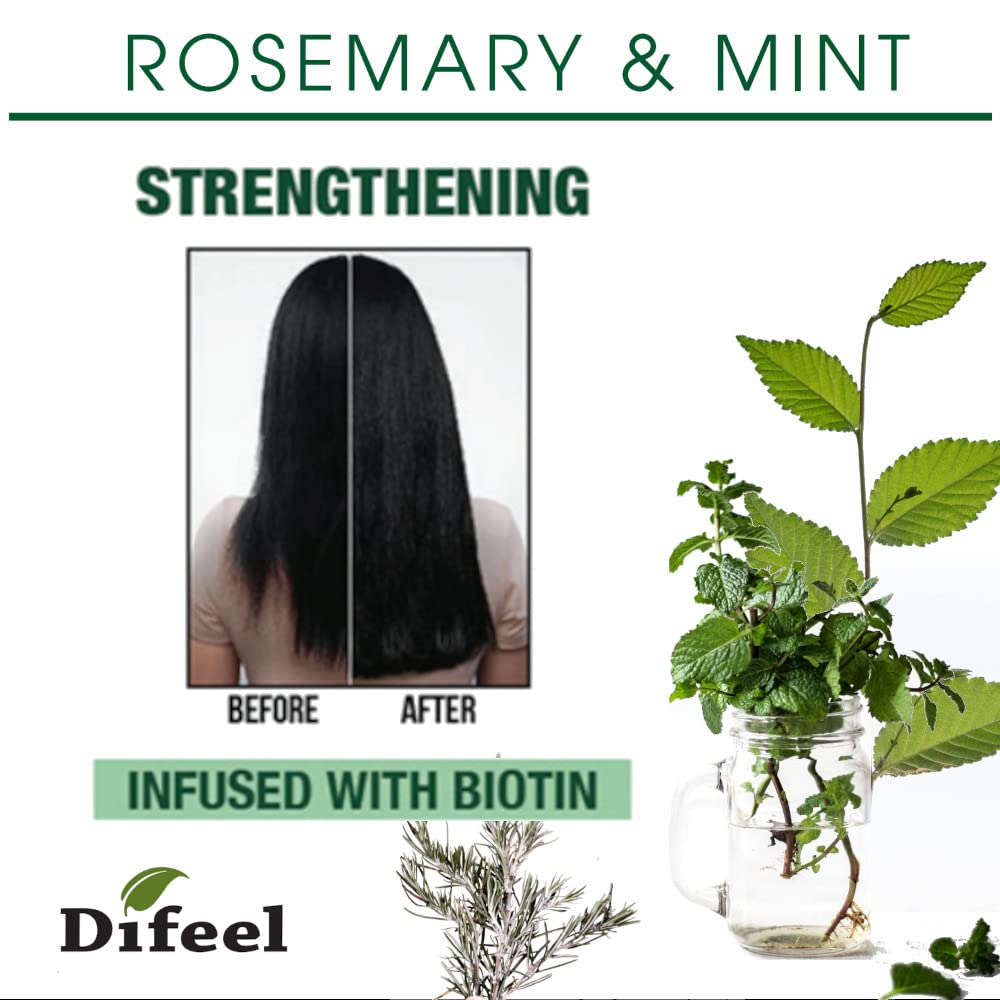 Difeel Rosemary & Mint Premium Hair Oil with Biotin – 7.1 oz (Pack of 2) – Made in USA