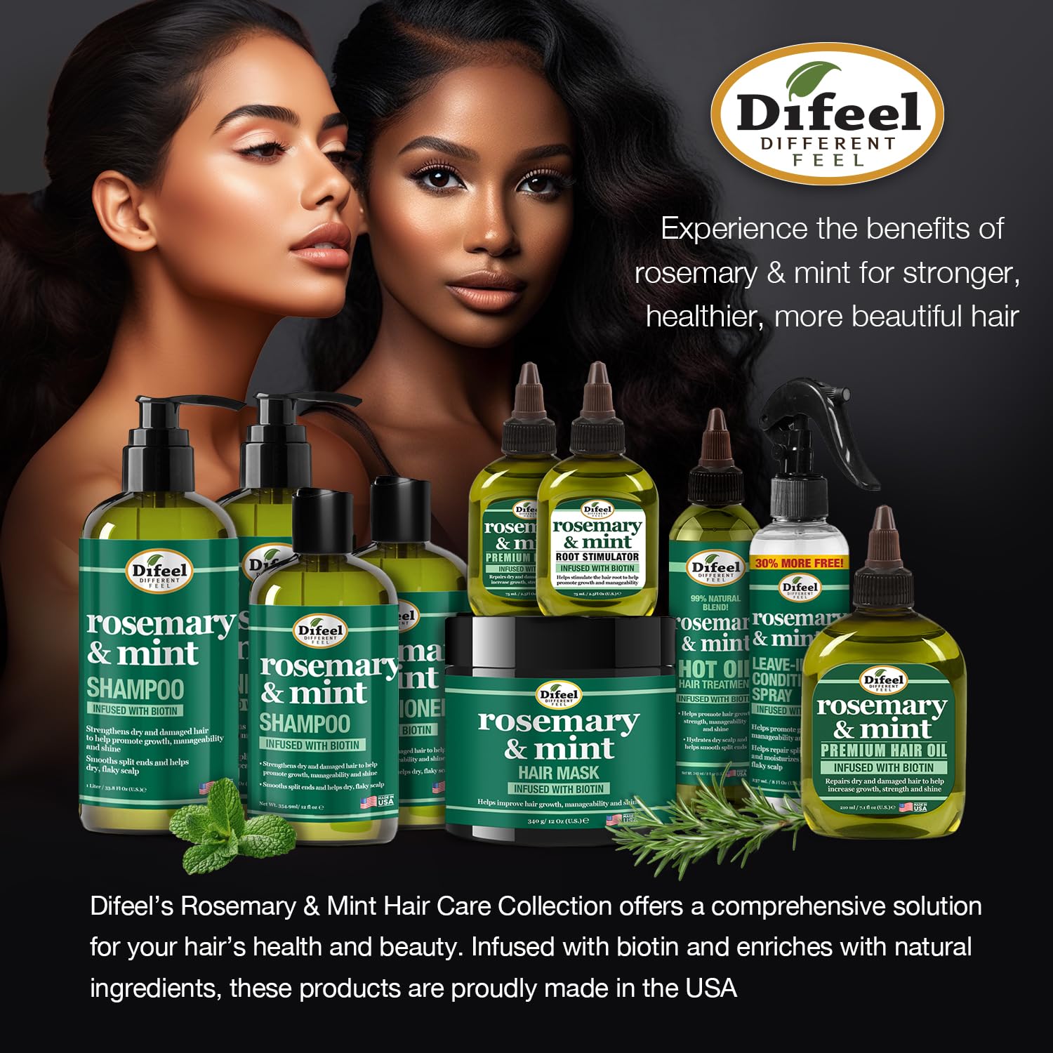 Difeel Rosemary & Mint Follicle Boost Scalp Serum 4 oz – Strengthen & Invigorate Hair