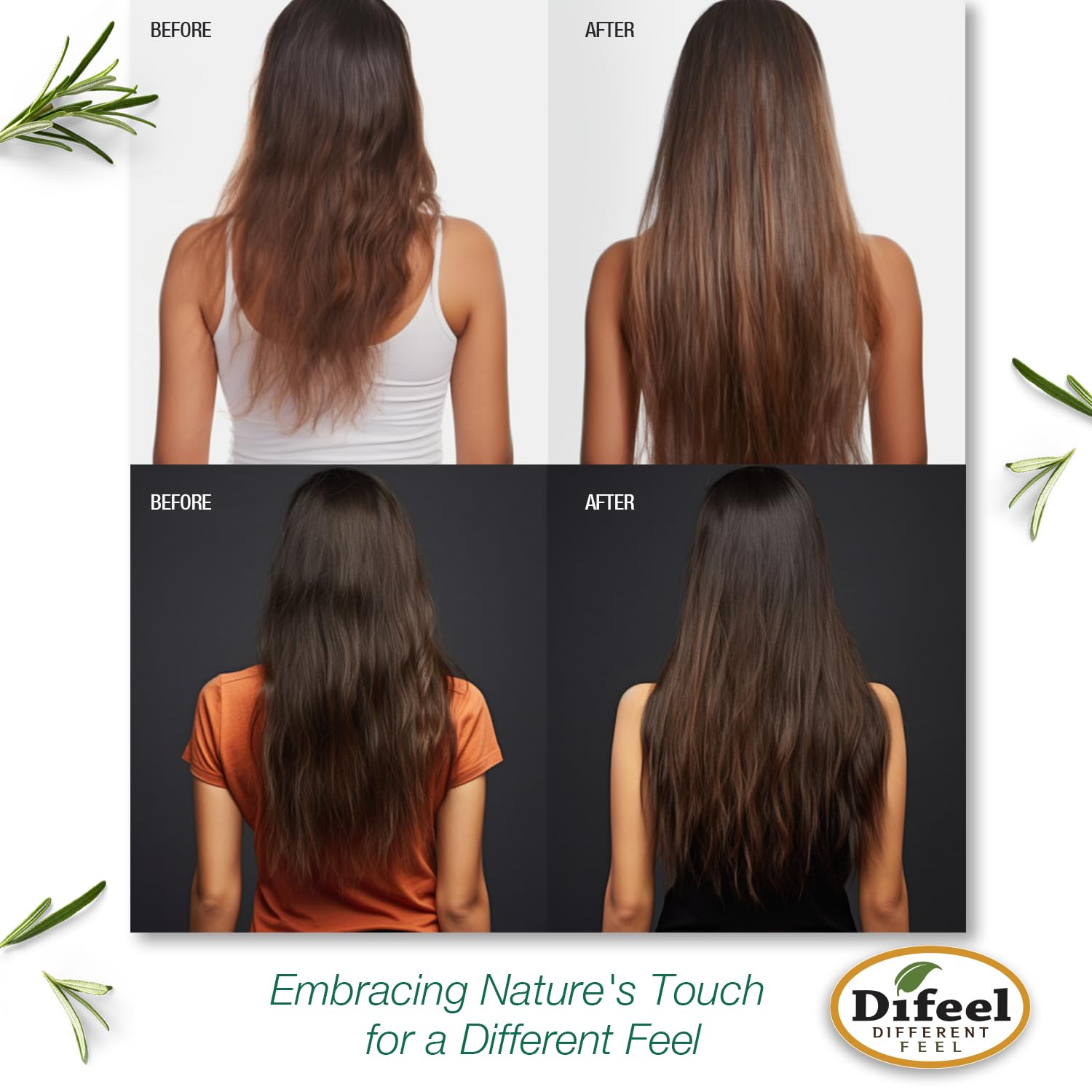 Difeel Rosemary Mint Strengthening Shampoo with Biotin – 33.8 oz, Made with Rosemary Oil for Hair Growth