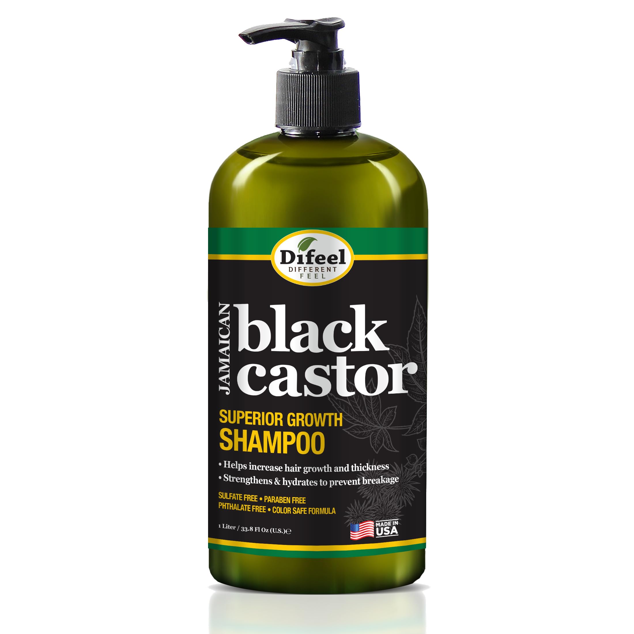 Difeel Superior Growth Jamaican Black Castor Shampoo 33.8 oz – Sulfate Free & Color Safe