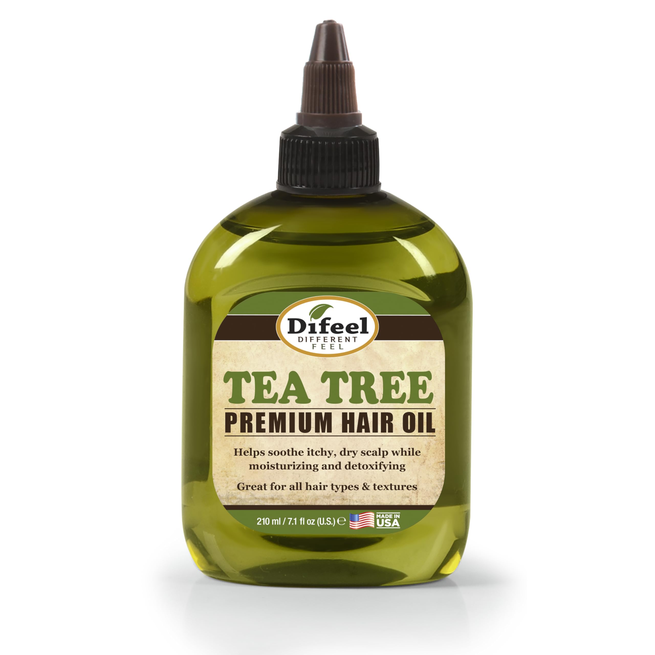 Difeel Premium Tea Tree Oil Hair Oil – Dry Scalp Care, All Hair Types, 3 x 7.1 oz
