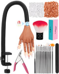 Difenni Practice Hand for Acrylic Nails – Magnetic Rotatable Nail Art Hand for Beginners
