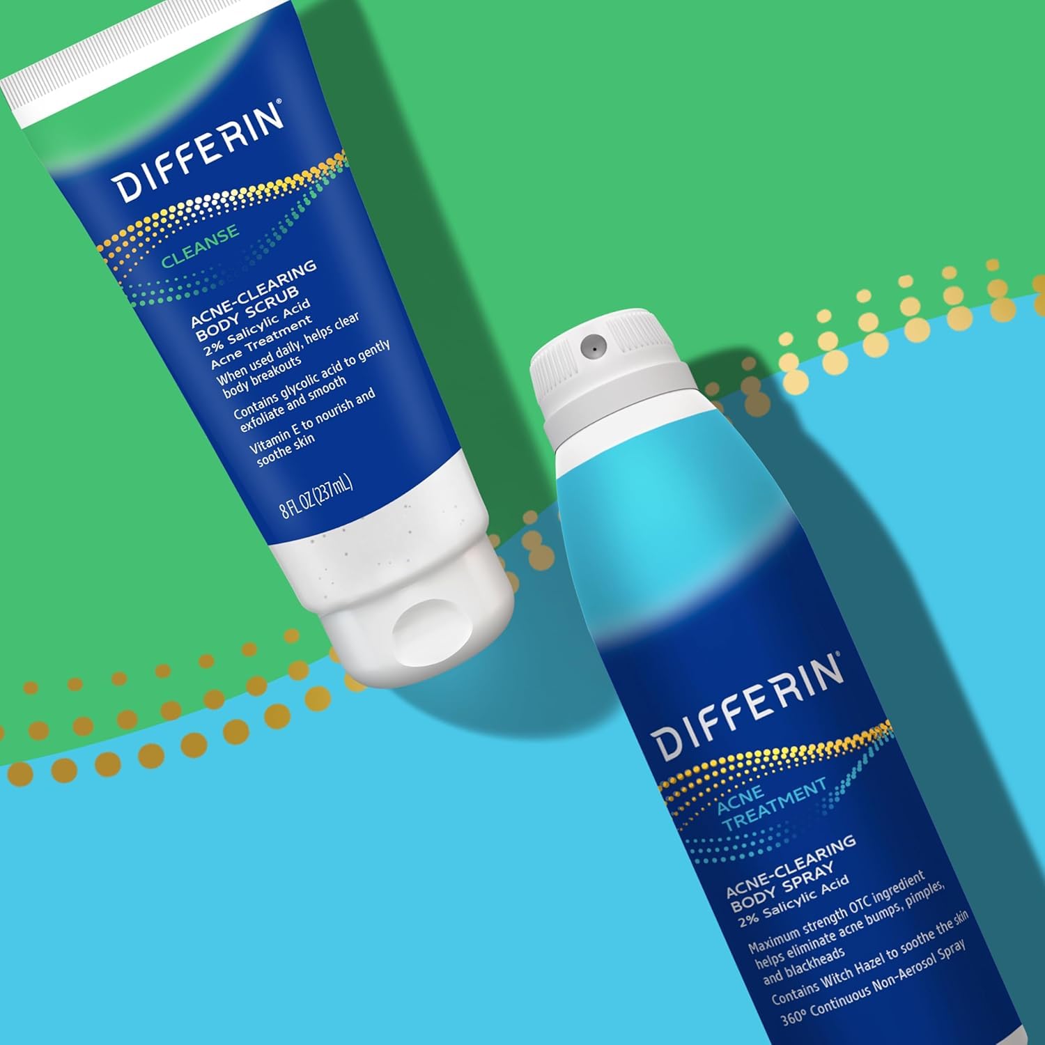 Differin Acne-Clearing Body Spray with Salicylic Acid – 2% SA, 360° Mist, 6 oz