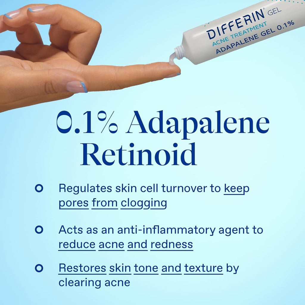 Differin Acne Treatment Gel 0.1% Adapalene – 15g Tube