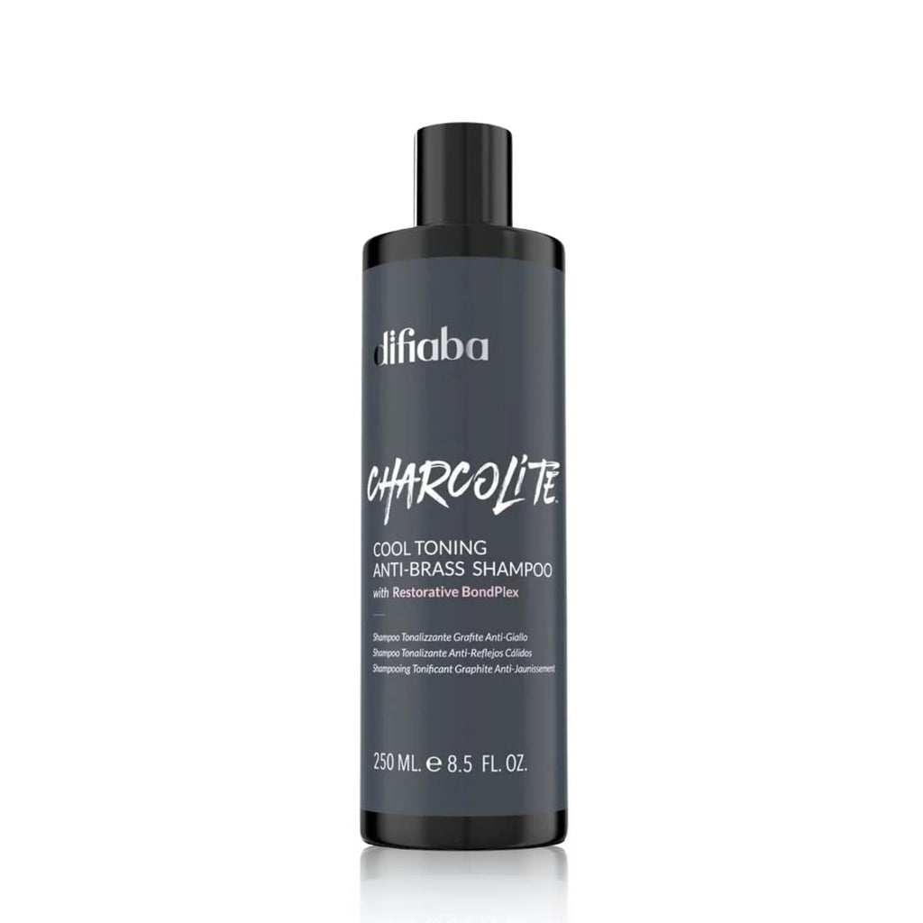 Difiaba Charcolite Cool Toning Duo — Activated Charcoal & BondPlex | Neutralizes Brass, Strengthens Hair (2 x 8.5 oz)