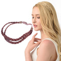 DIGUAN Double Three Strand Synthetic Hair Braided Headband Extension – Burgundy