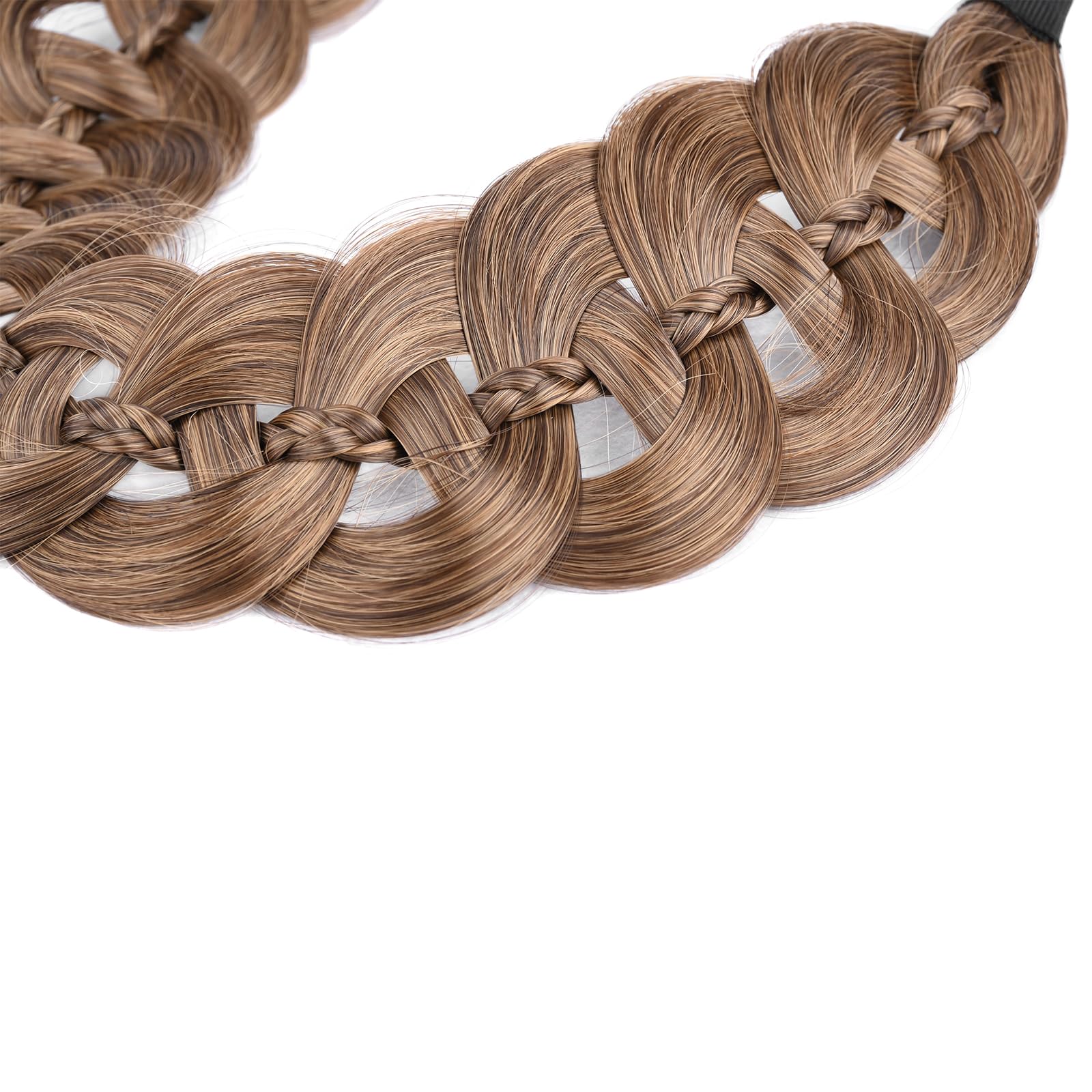 DIGUAN Hollow-Out Wide Braid Hairpiece with Thin Braid – Claybank (Wide)