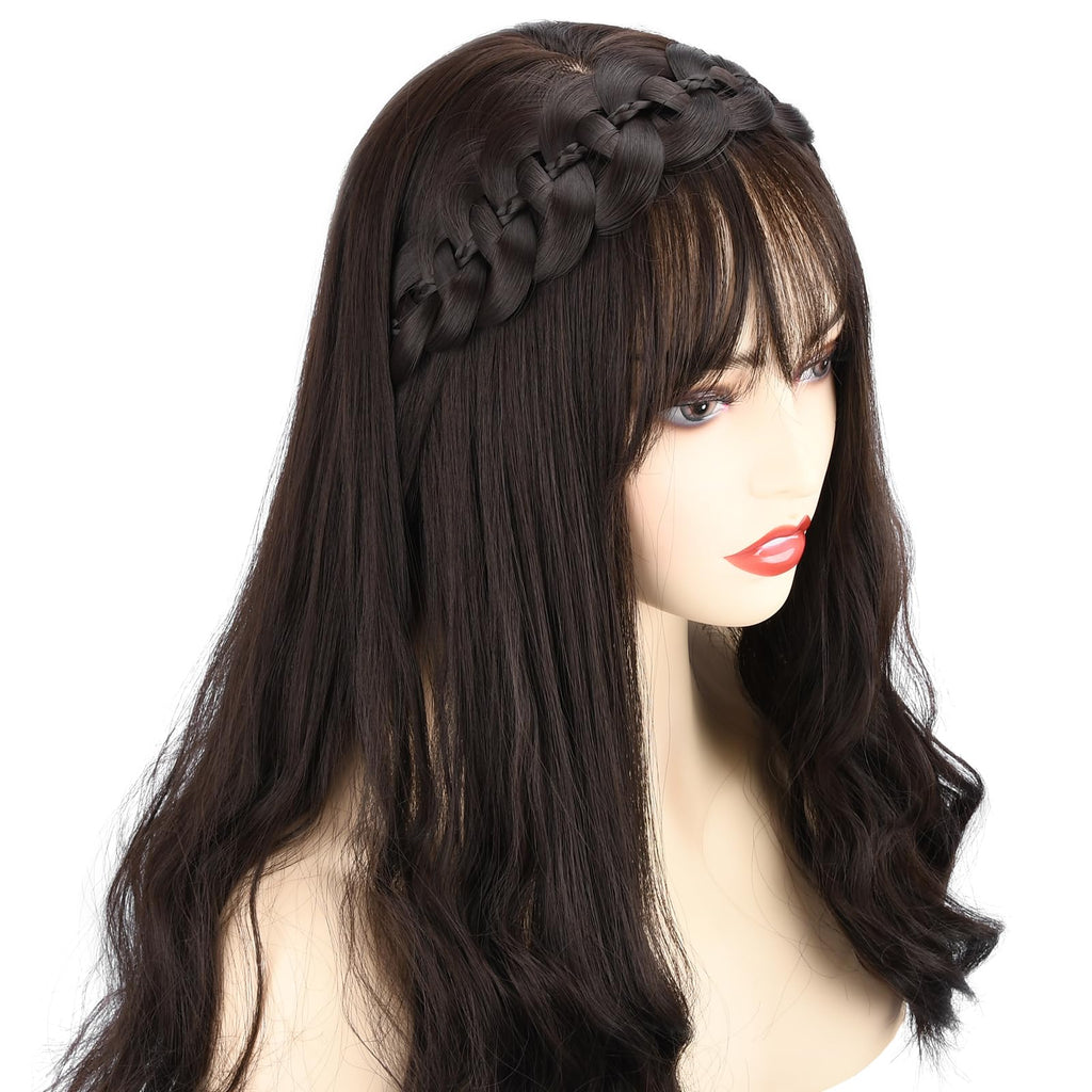 DIGUAN Hollow-Out Wide Braid Hairpiece with Thin Braid – Claybank (Wide)
