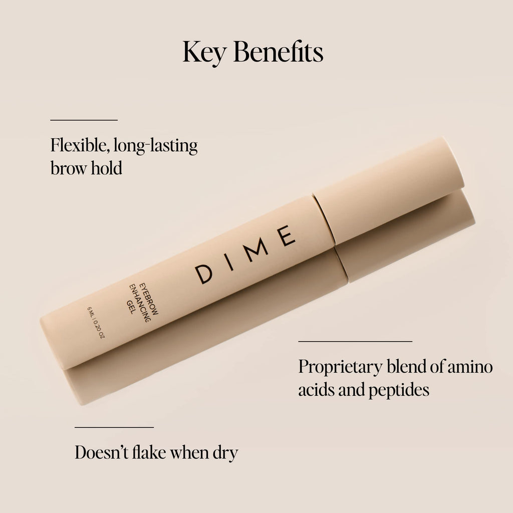 DIME Beauty Eyebrow Enhancing Gel — Clear Brow Gel for Fuller, Thicker Brows | 0.20 oz / 6 mL