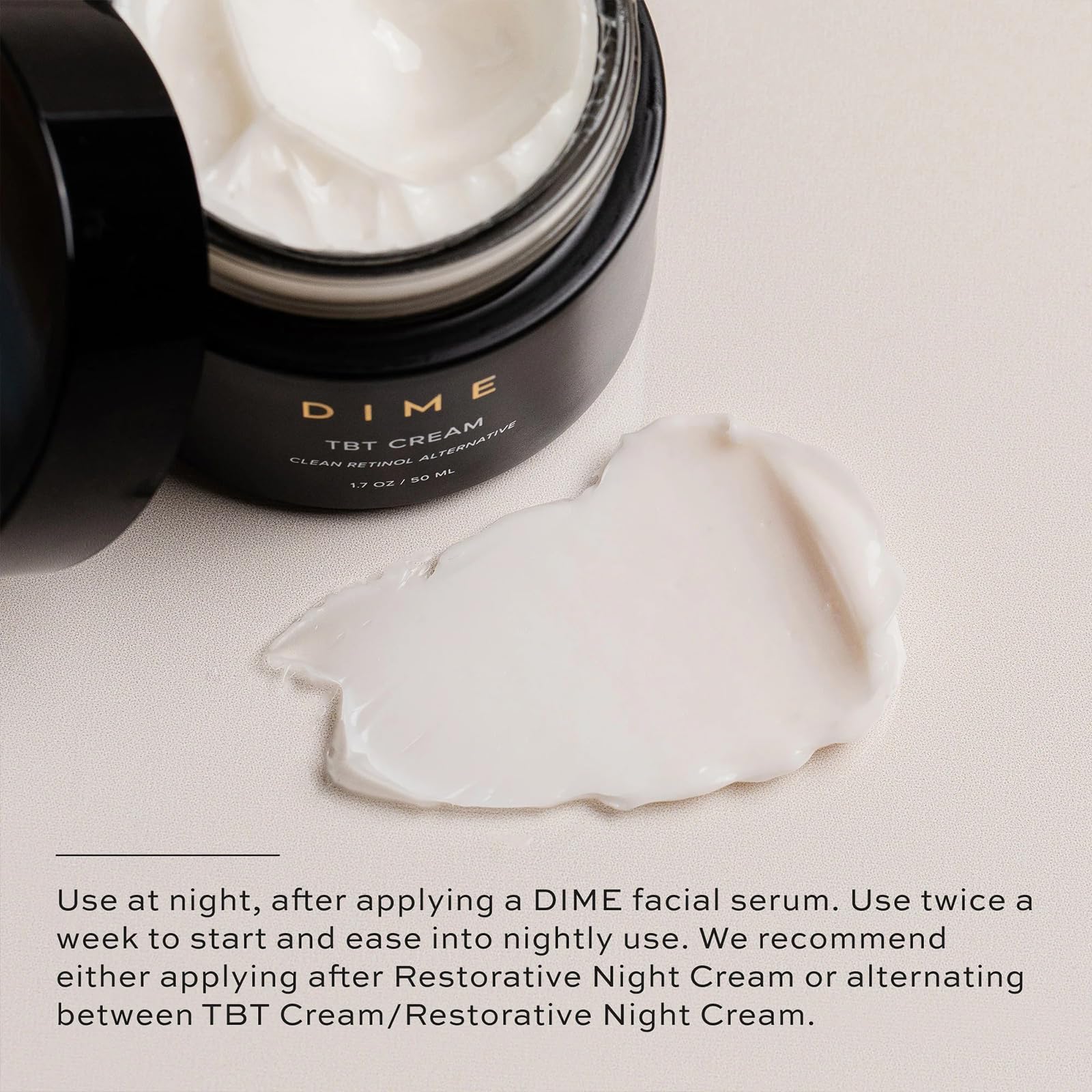 DIME Beauty TBT Cream – Bakuchiol Retinol Alternative Night Moisturizer 1.7 oz