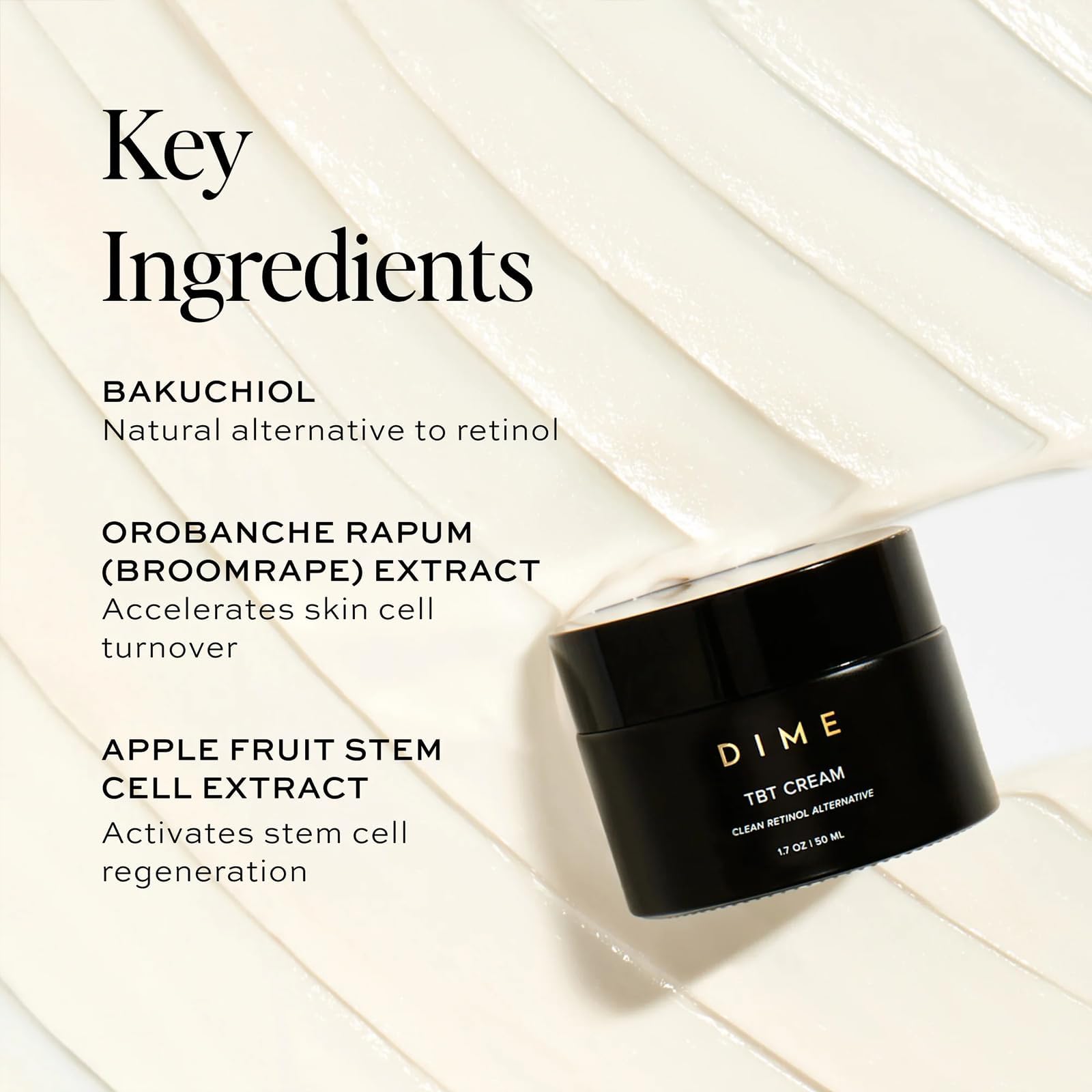 DIME Beauty TBT Cream – Bakuchiol Retinol Alternative Night Moisturizer 1.7 oz