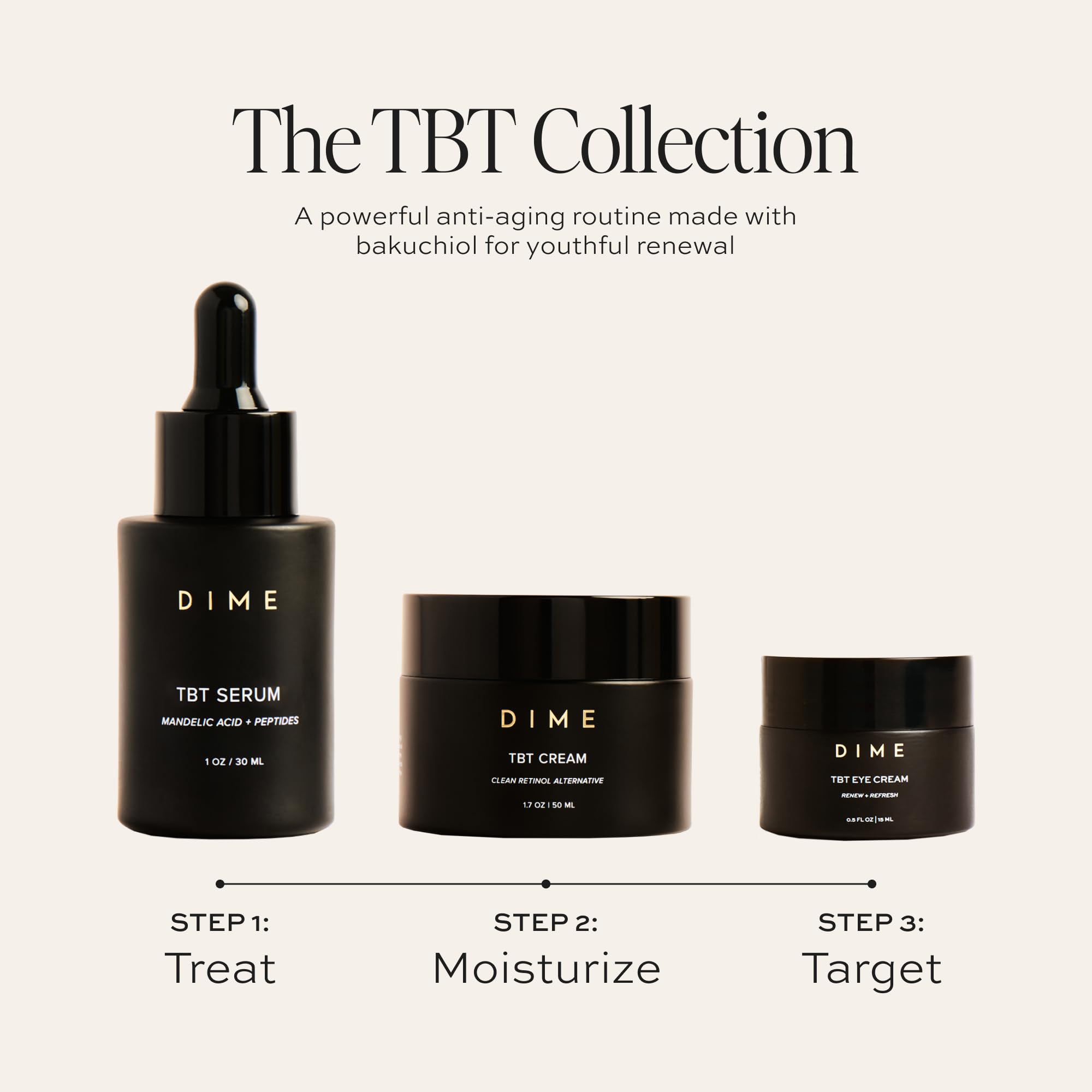 DIME Beauty TBT Eye Cream 0.5 oz (15 ml) – Bakuchiol, Deep Hydration, Gentle Anti-Aging