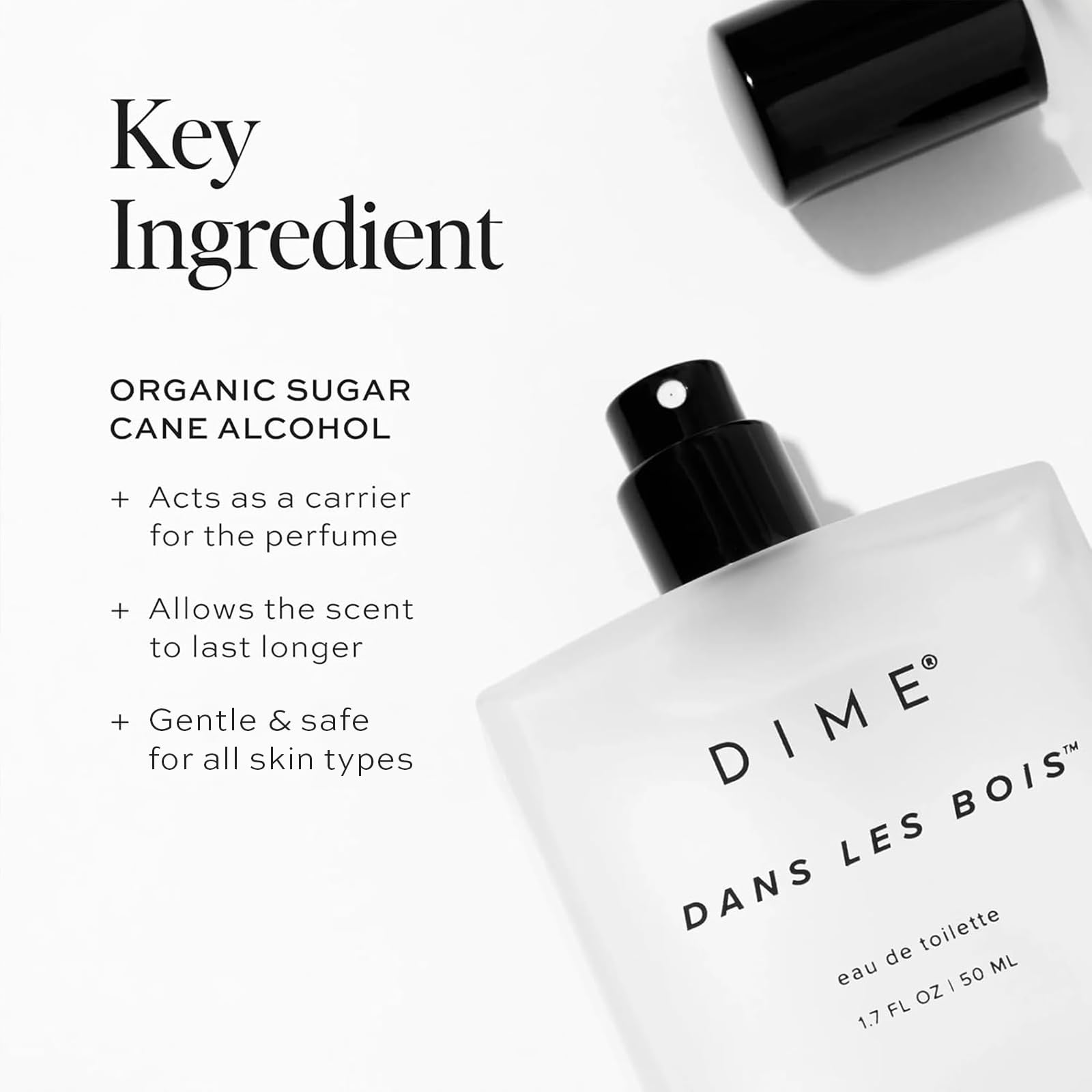 DIME Dans Les Bois Eau de Toilette for Women – Woody Floral Scent, Clean & Hypoallergenic, USA-Made (1.7 oz / 50 ml)