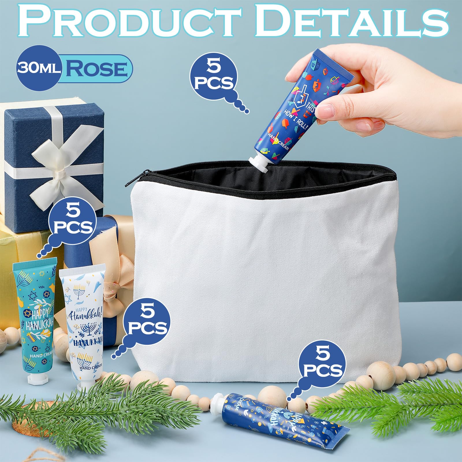 Dimsile 20 Pcs Jewish Themed Hand Cream Gift Set — Travel Size Party Favors