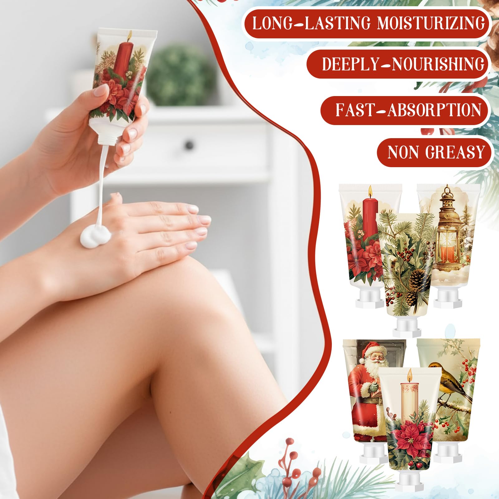 Dimsile 72-Pcs Christmas Hand Cream Set – 6 Fragrances Mini Travel-Size Lotions