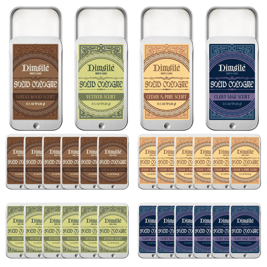 Dimsile 24-Piece Solid Cologne Gift Set – Travel-Size Men’s Fragrance Collection