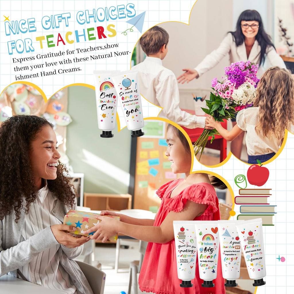 Dimsile 72-Piece Teacher Appreciation Hand Cream Set – Moisturizing Hand Lotion with Cards & Organza Bags