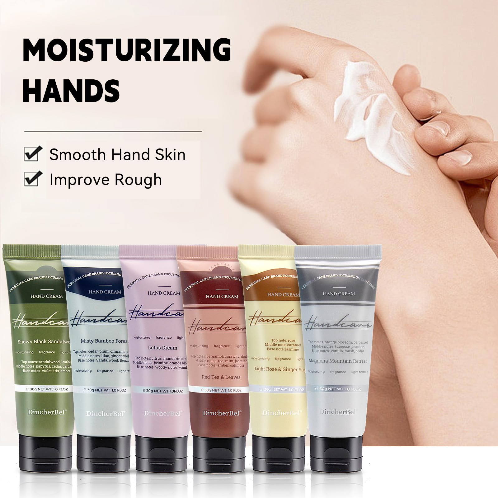 DincherBel 100-Pack Light Rose & Ginger Sugar Hand Cream – Travel Size 1 oz/30 ml