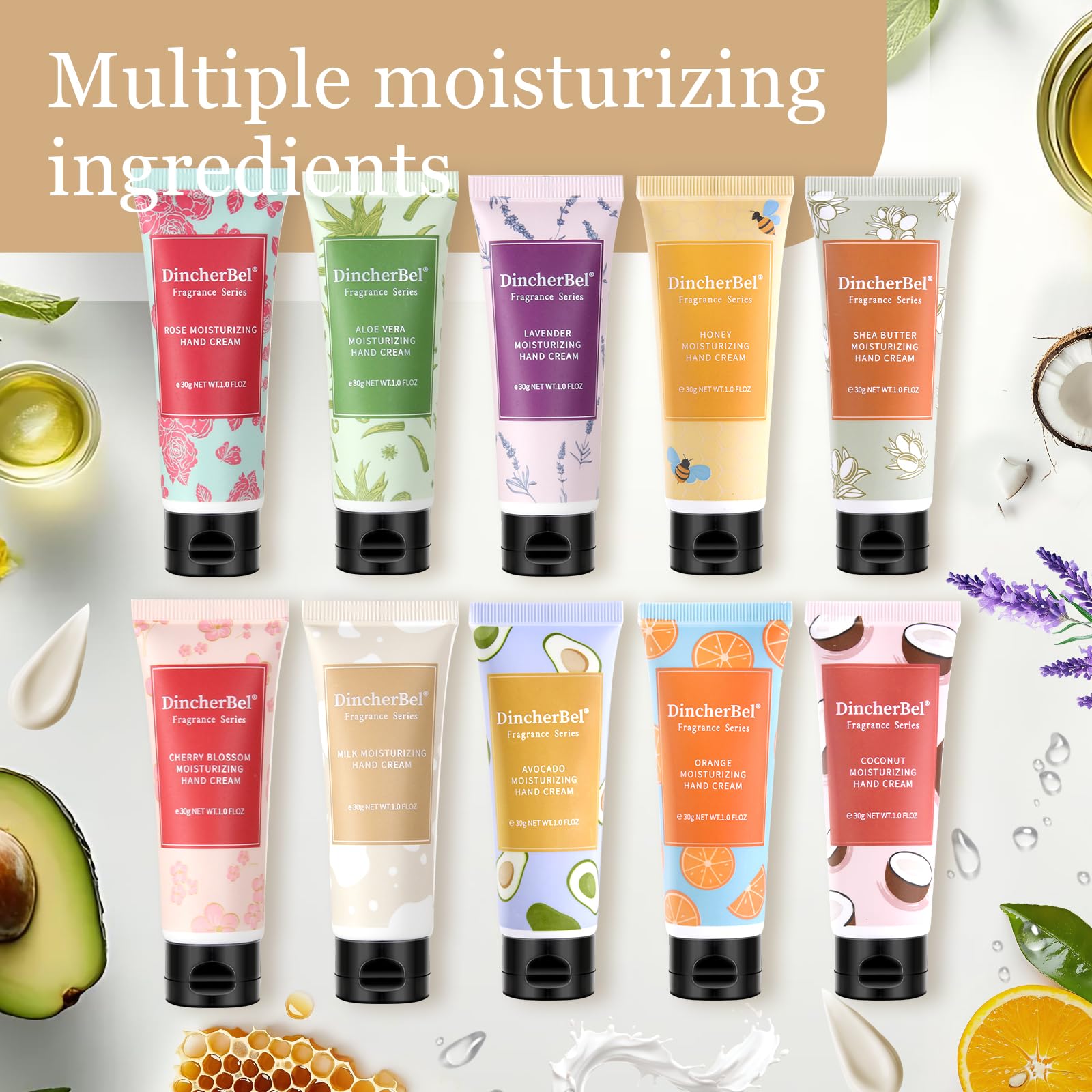 DincherBel Coconut Hand Cream 100-Pack Bulk – Travel-Size, Non-Greasy Hydration