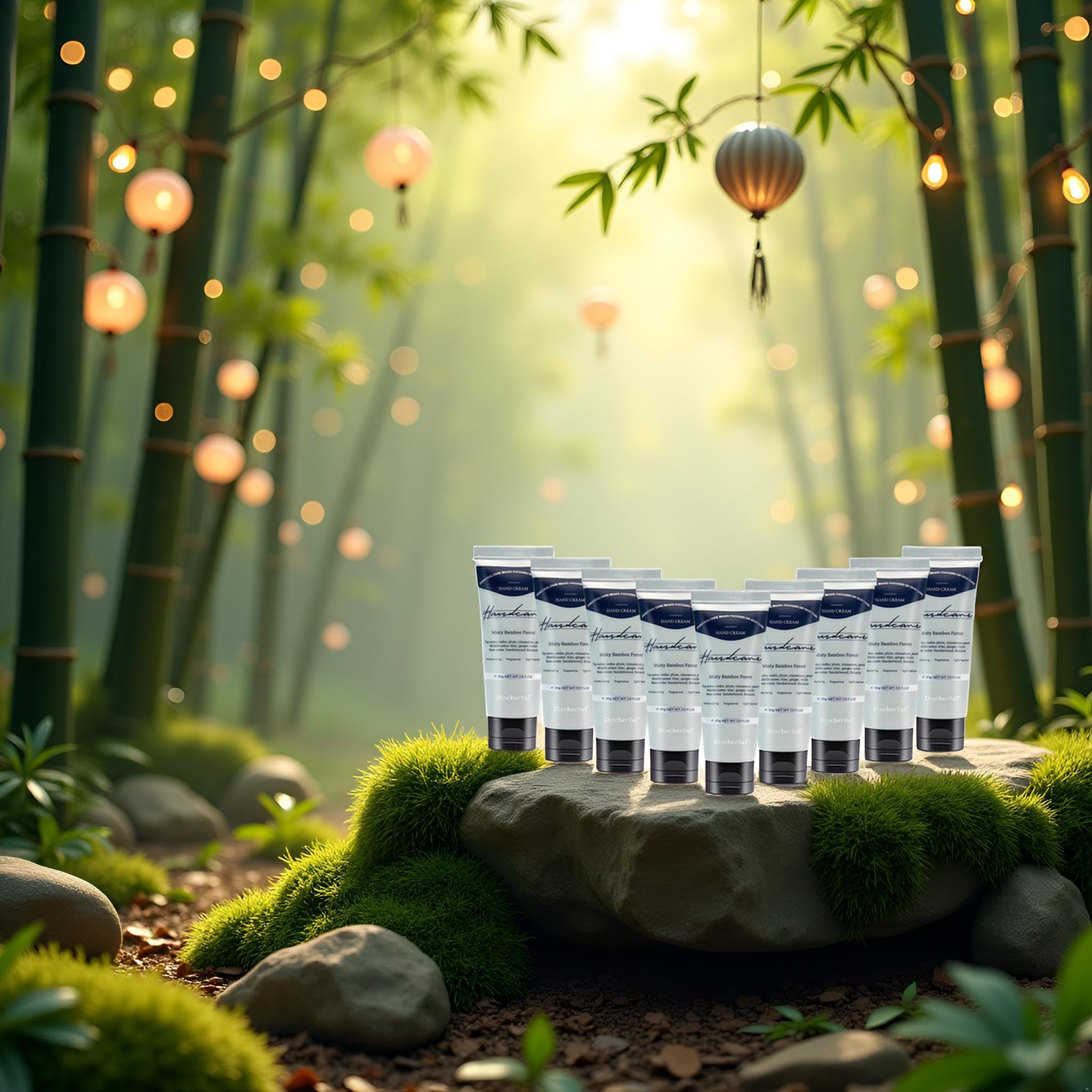 DincherBel 100-Pack Misty Bamboo Forest Hand Cream – Travel Size 1 oz