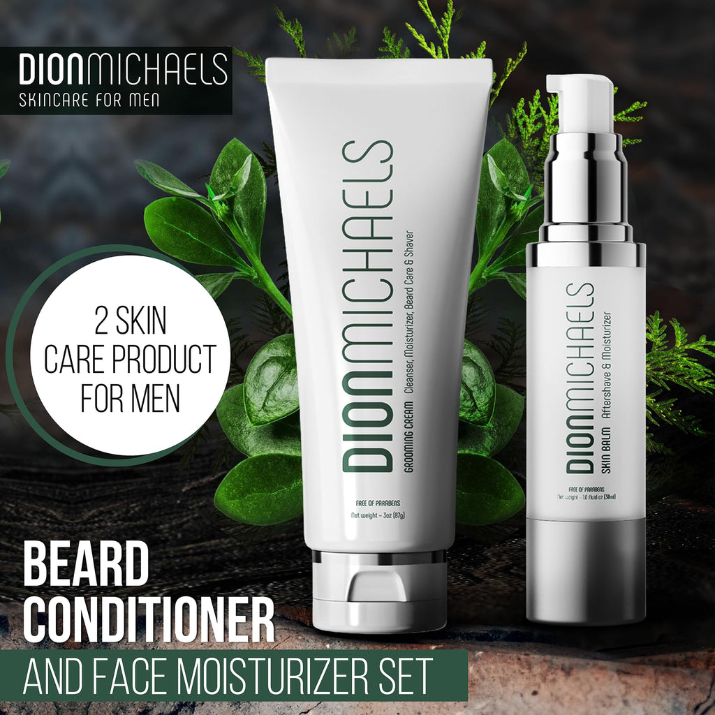 Dion Michaels 2-Pack Shaving Cream Set for Men – 4-in-1 Grooming Cream & 2-in-1 Aftershave Balm